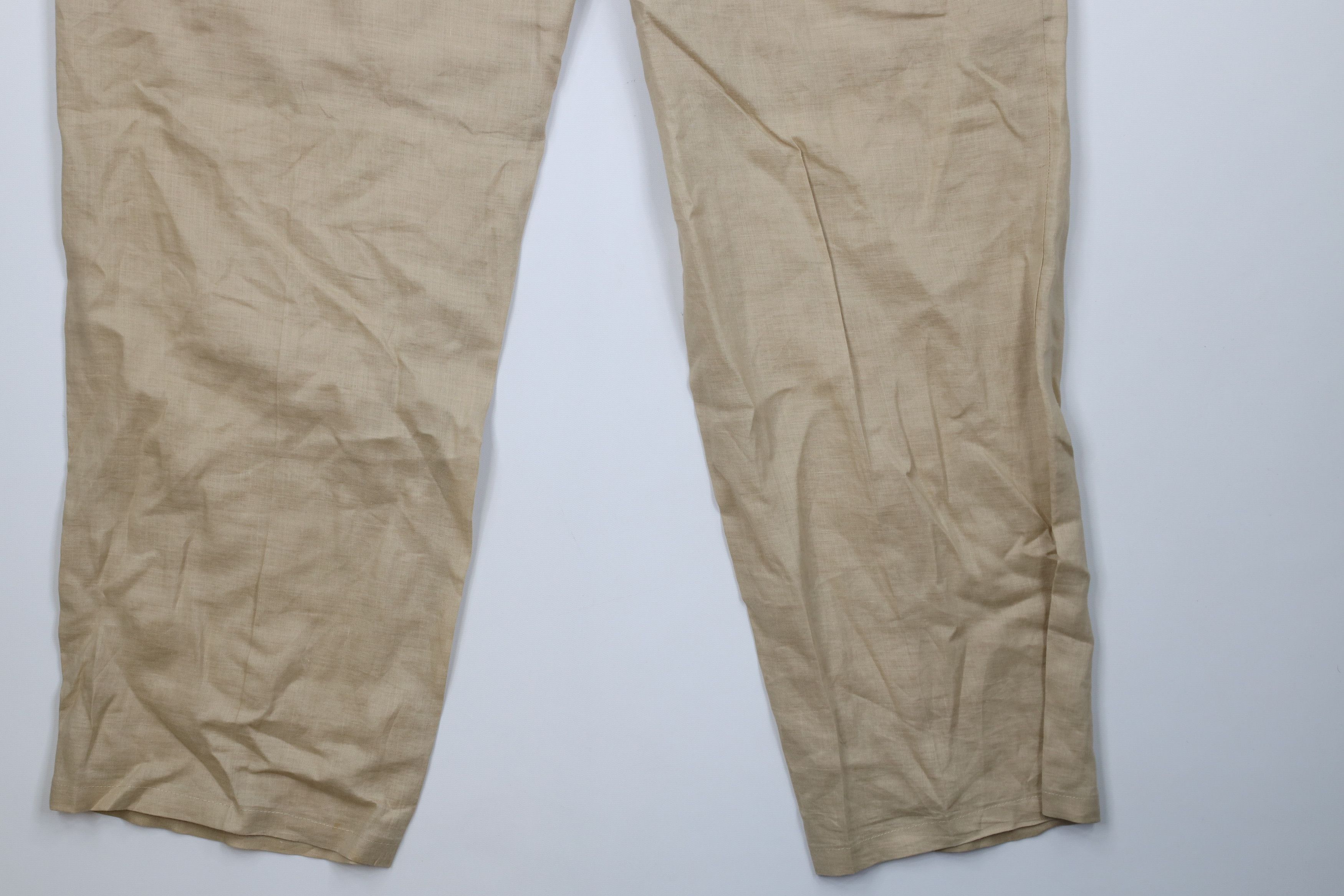 Vintage Vintage 90s Y2K Streetwear Lined Linen Wide Leg Pants Beige Size US 38 / EU 54 - 14 Thumbnail