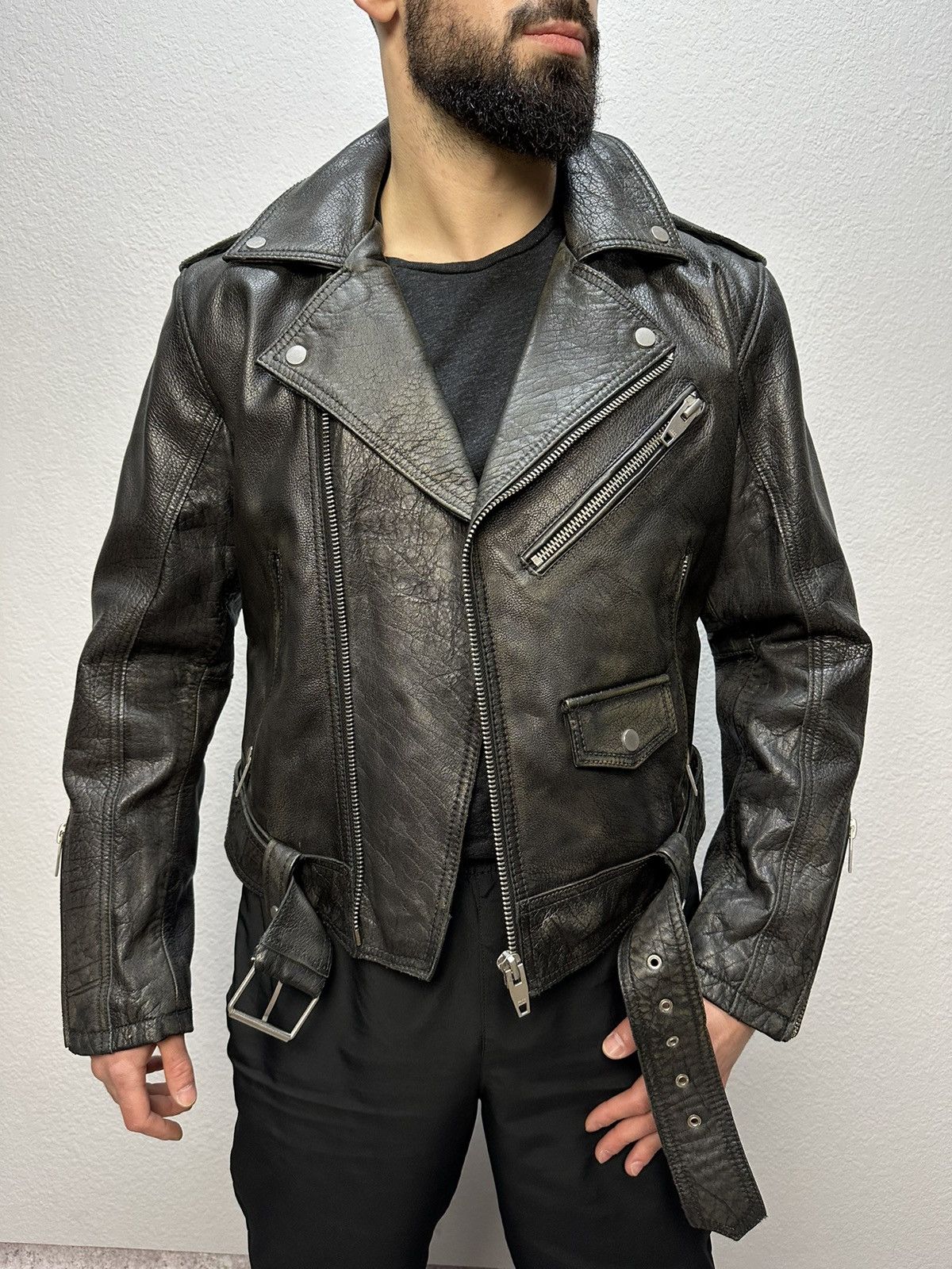 If Six Was Nine × Vintage Vintage Bomber Cropped Leather Jacket Archival Distressed Size US M / EU 48-50 / 2 - 2 Thumbnail