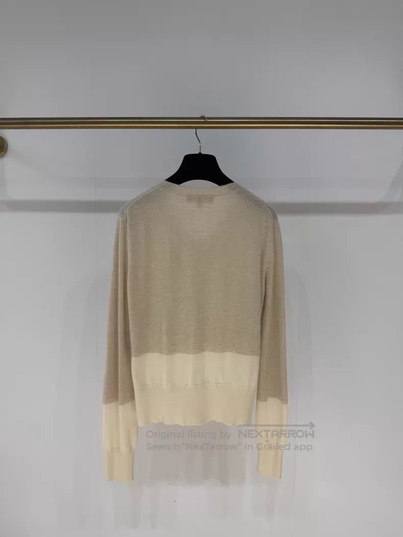 Loro Piana Loro Piana Oatmeal V-neck color block cashmere knit sweate Size XS / US 0-2 / IT 36-38 - 2 Thumbnail