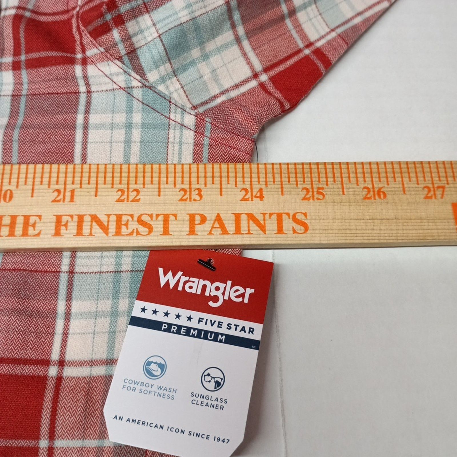 Wrangler Wrangler Cowboy Wash Shirt Men's Size L Red Sky Blue Plaid Size US L / EU 52-54 / 3 - 5 Thumbnail