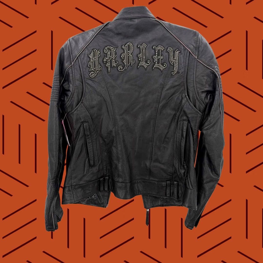 Harley Davidson Pre-Owned Harley Davidson XS Leather Zip Up Jacket Size XS / US 0-2 / IT 36-38 - 1 Thumbnail