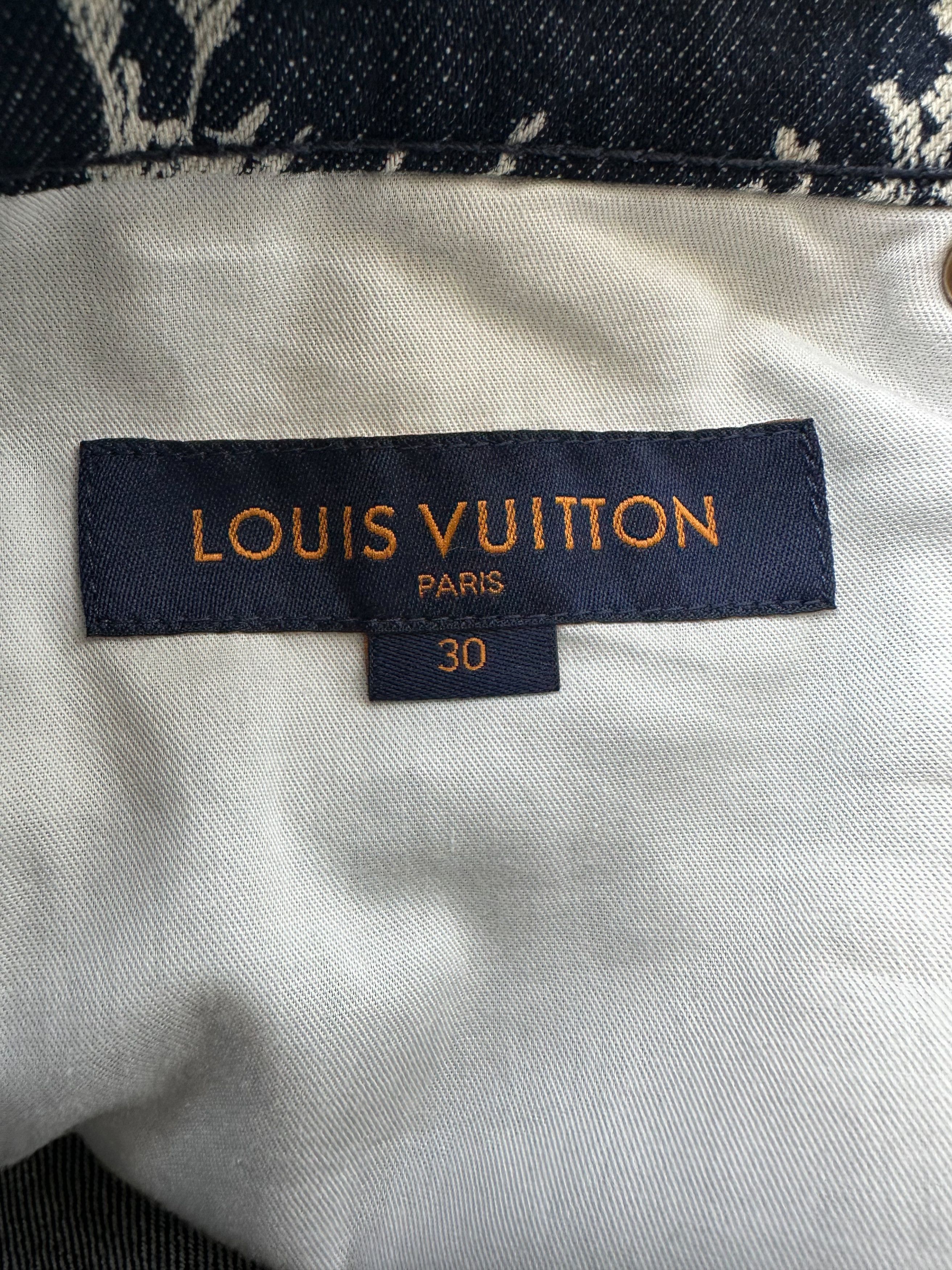 Louis Vuitton Blue & White Leaf Jeans Size US 30 / EU 46 - 4 Thumbnail