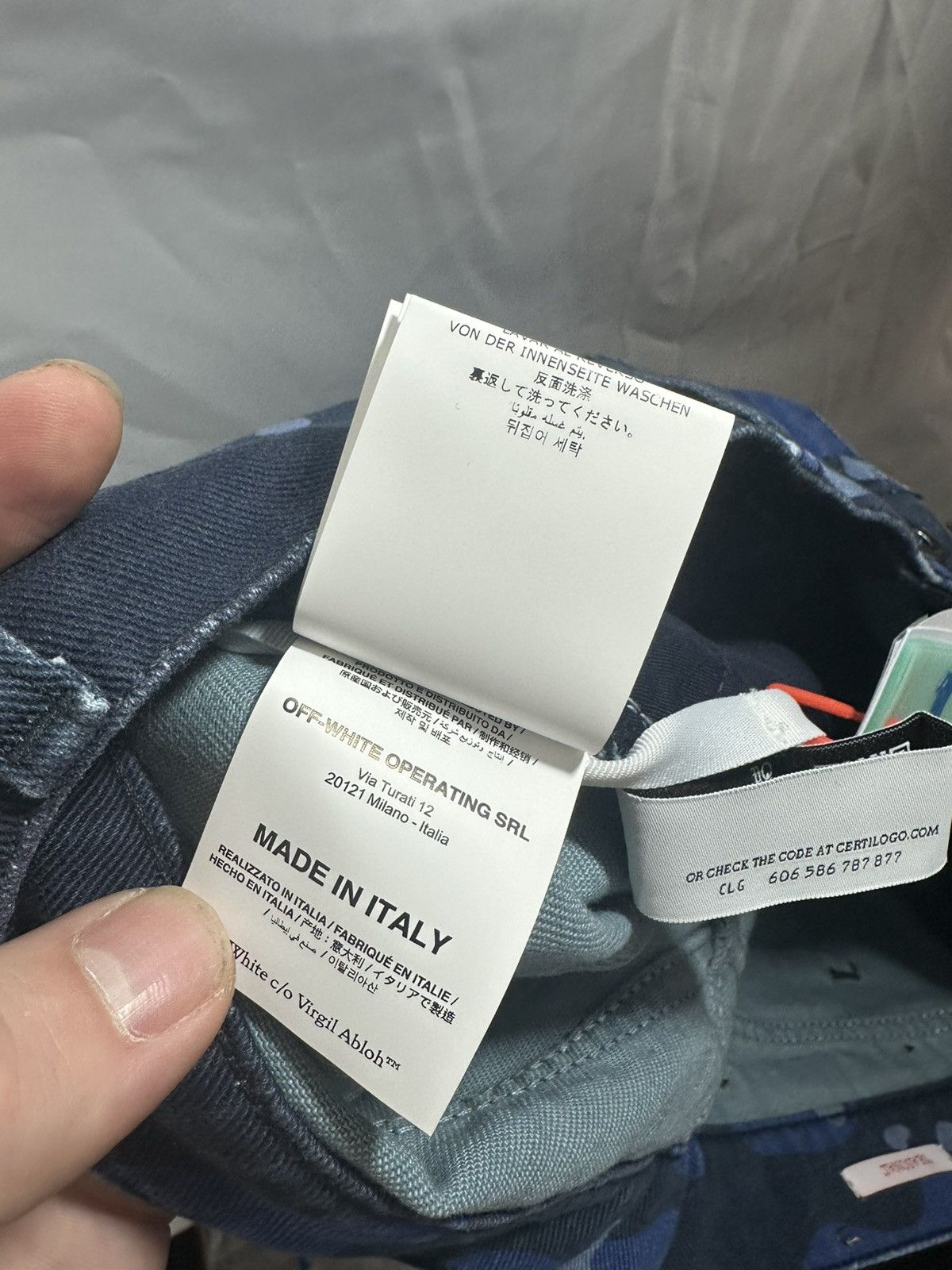 Off-White Off White Blue Camo Pants Size US 33 - 9 Thumbnail