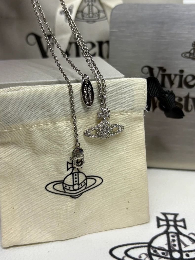Vivienne Westwood Vivienne Westwood Graceful full diamond necklace-Silver Size ONE SIZE - 5 Thumbnail