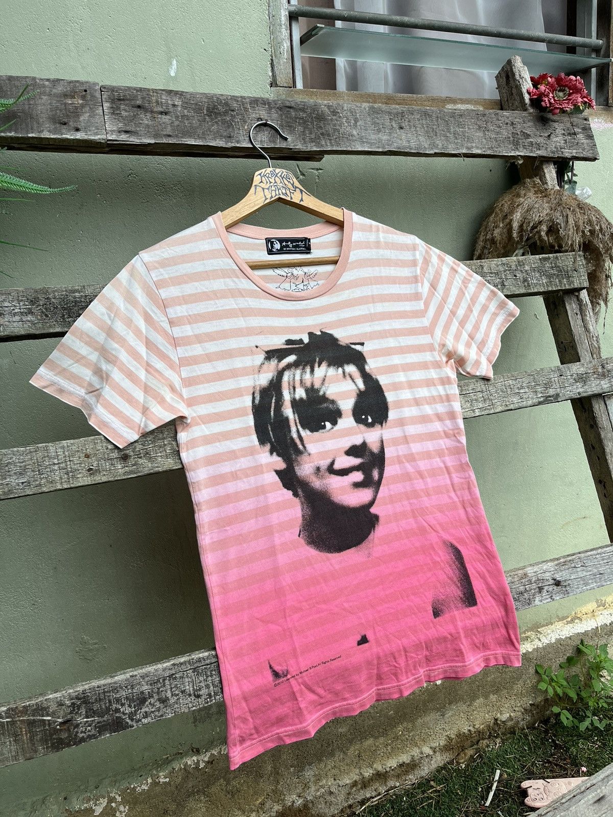 Andy Warhol × Hysteric Glamour × Japanese Brand 💥Hysteric Glamour x Andy Warhol Big Logo 2 tone tee 🇯🇵 Size US S / EU 44-46 / 1 - 2 Thumbnail