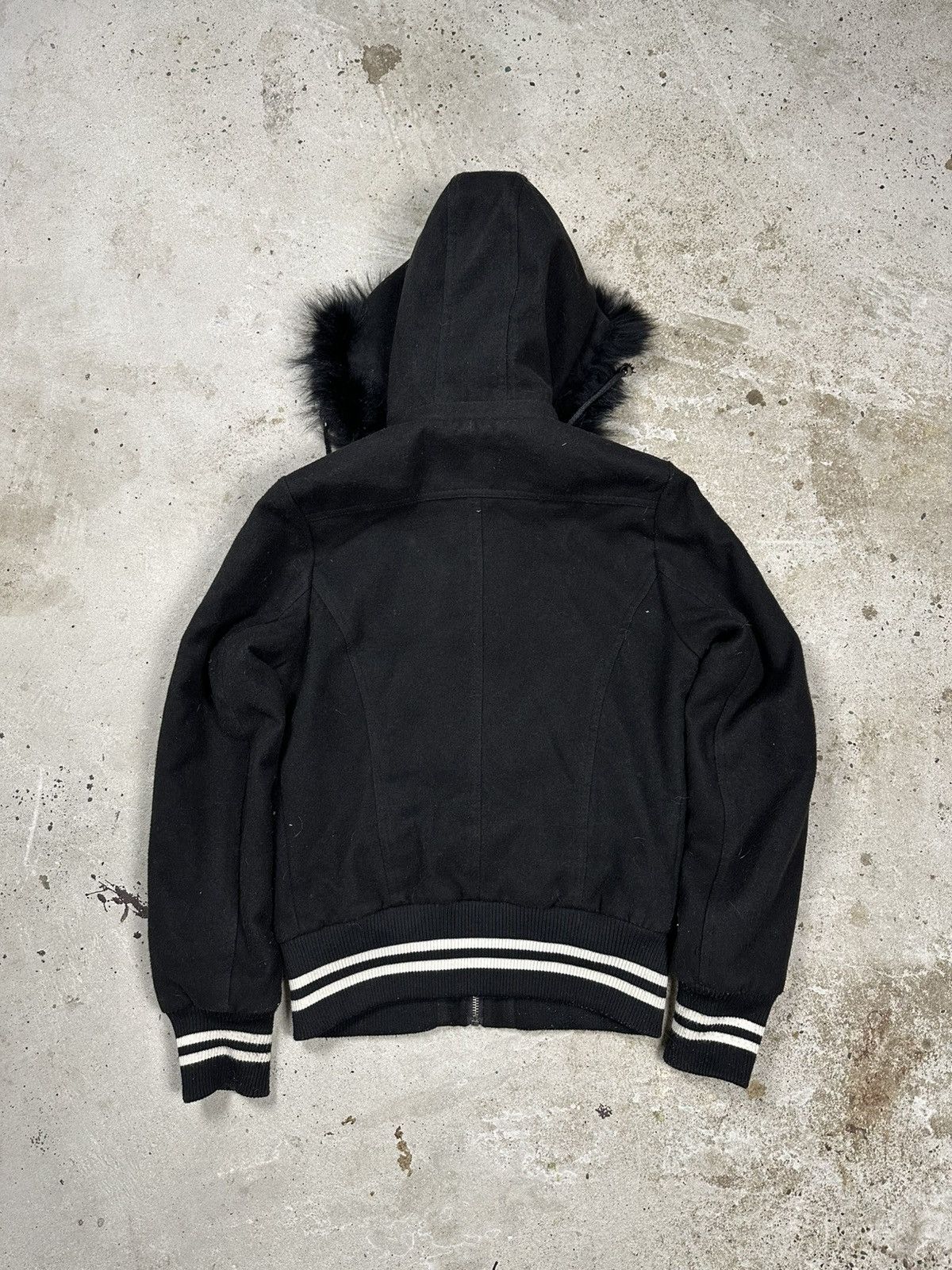 If Six Was Nine × Japanese Brand × Le Grande Bleu (L.G.B.) Vintage Y2K Faux Fur Bomber Wool Jacket Hooded Utility Size US S / EU 44-46 / 1 - 2 Thumbnail