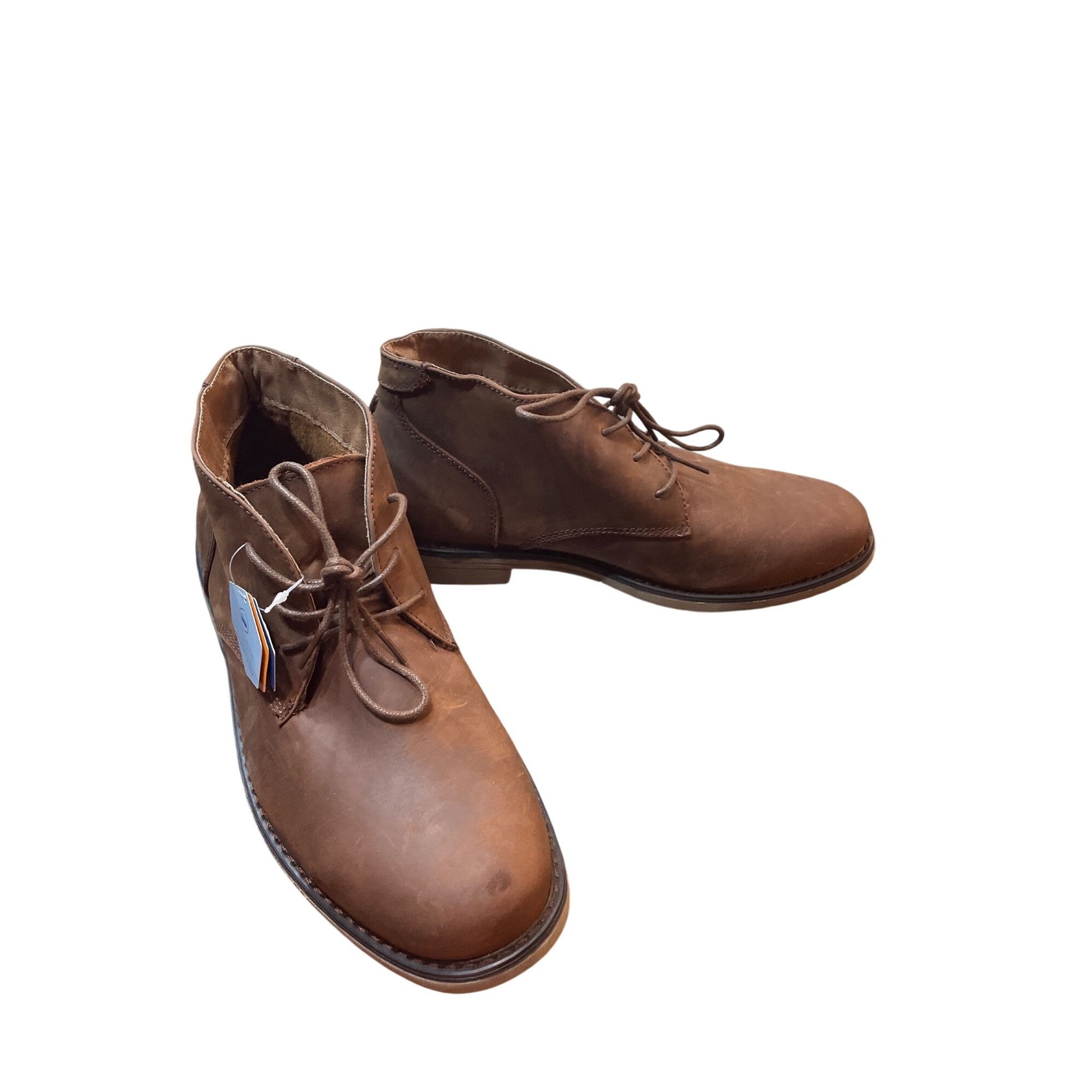 Nunn Bush mens brown leather memory foam ankle chukka boots