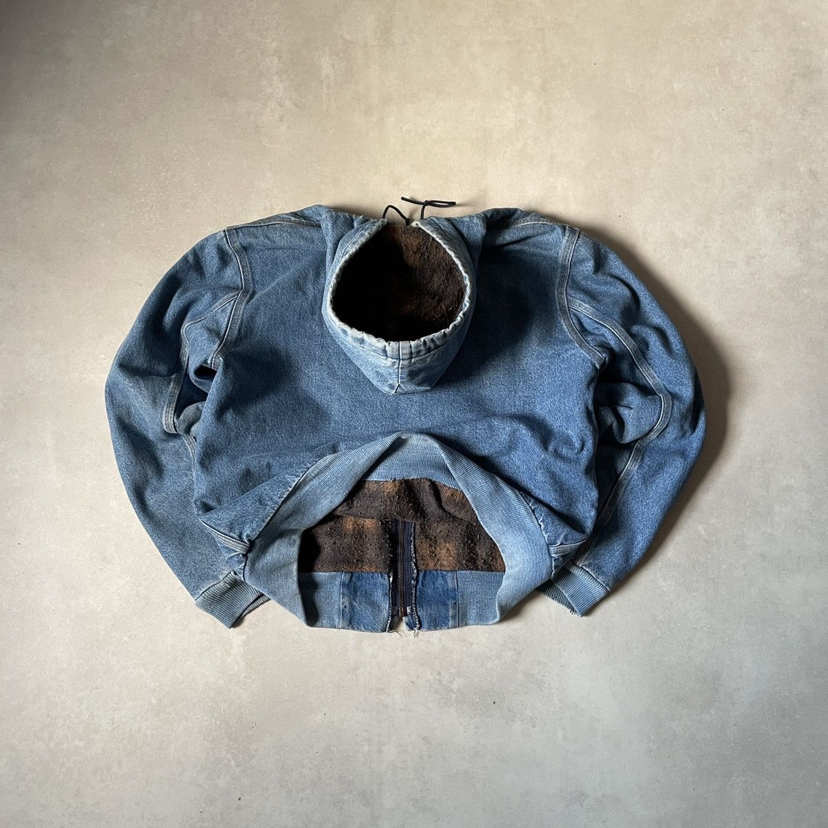 Carhartt Vintage Carhartt J08DST sandstone Denim active Jacket Size US M / EU 48-50 / 2 - 2 Thumbnail