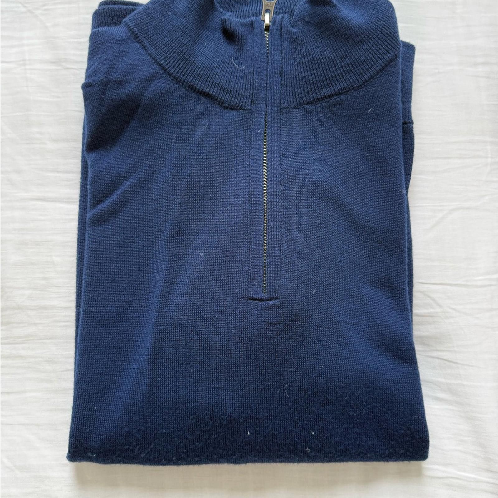 J.Crew J.Crew Merino Navy Quarter Zip Size US M / EU 48-50 / 2 - 2 Thumbnail