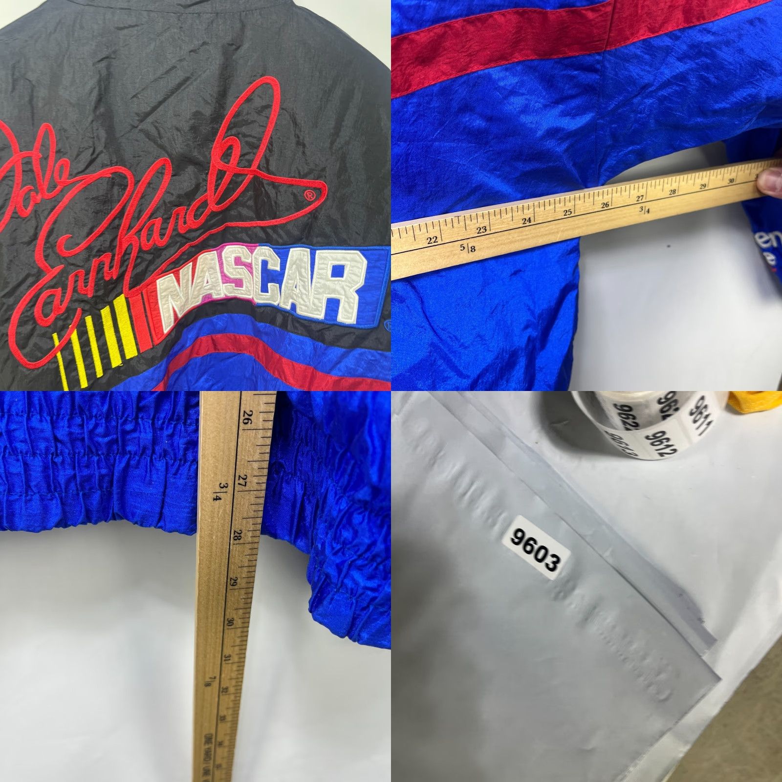 NASCAR VINTAGE NASCAR Dale Earnhardt Jacket XL Men Windbreaker 90s Black Nylon Zip Embroidered Logo Size US XL / EU 56 / 4 - 8 Thumbnail