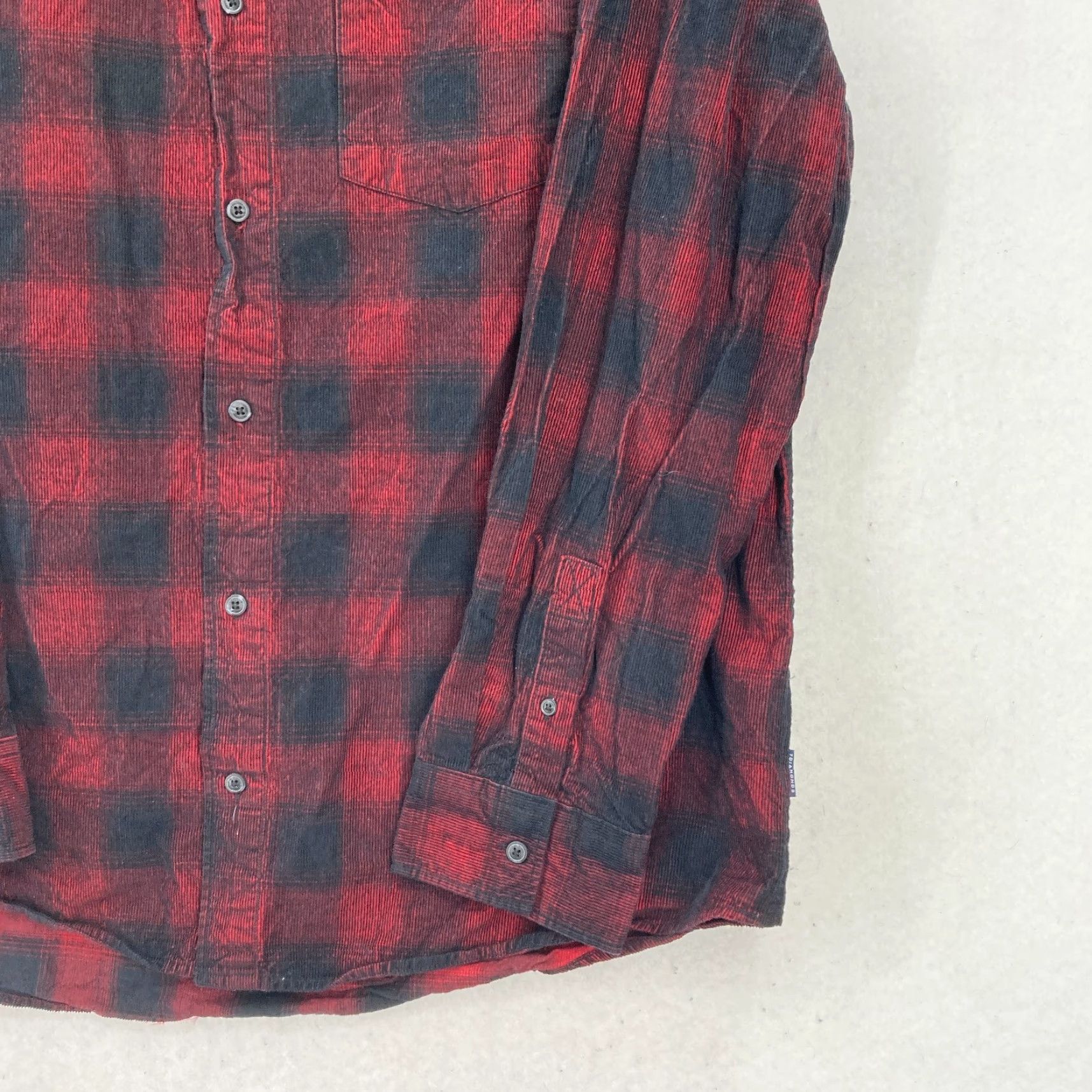 Vintage 7 Diamonds Corduroy Shirt Mens 2XL Red Plaid Regular Button-Up Pockets Size US XXL / EU 58 / 5 - 3 Thumbnail
