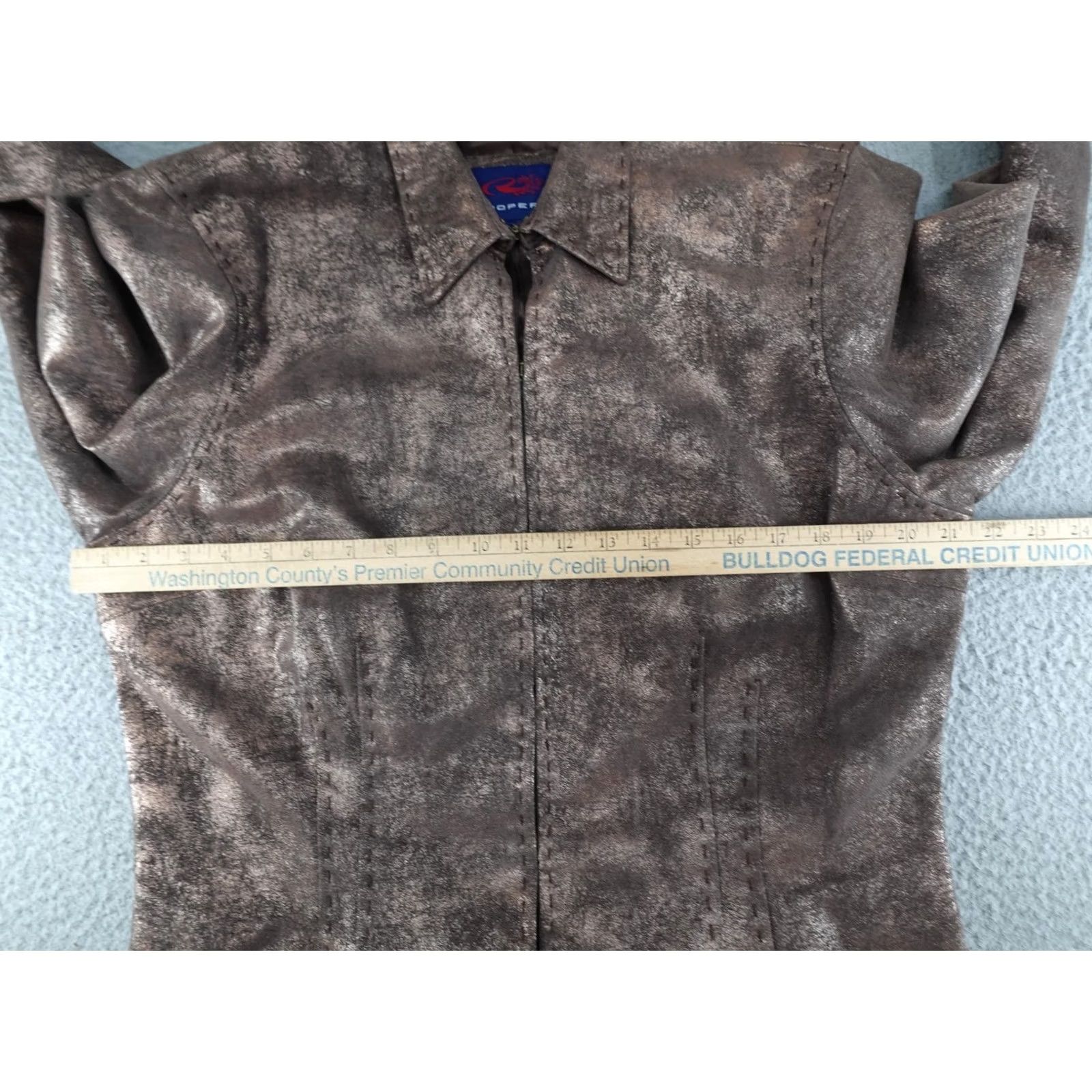 Roper Roper Leather Jacket Womens XL Brown Hook Front Western Shirt Jacket Casual Size XL / US 12-14 / IT 48-50 - 2 Thumbnail