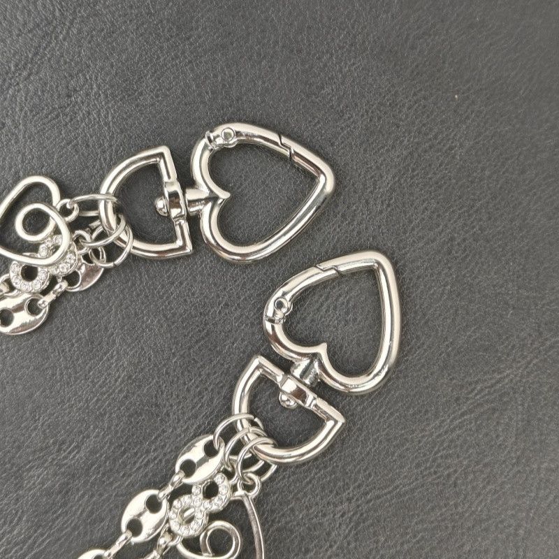 Jewelry Heart-Shaped Rhinestone Pants Chain Sparkling Accessory Size ONE SIZE - 4 Thumbnail