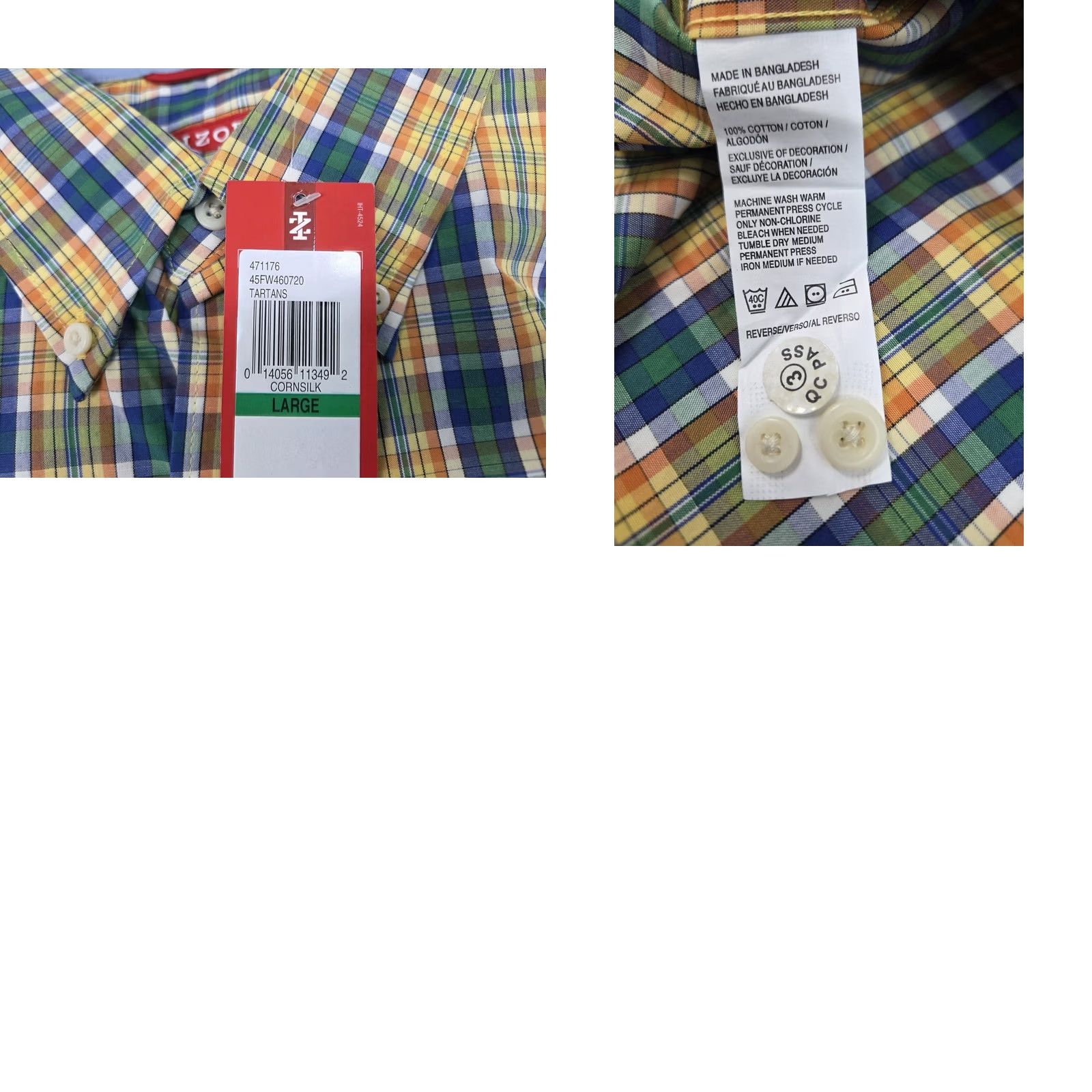 Izod NWT IZOD Mens Long Sleeve Button Up Plaid Shirt L Multicolor Casual, Travel, Business Fabric Cotton Woven Pocket Button-Down Collared Size US L / EU 52-54 / 3 - 9 Thumbnail