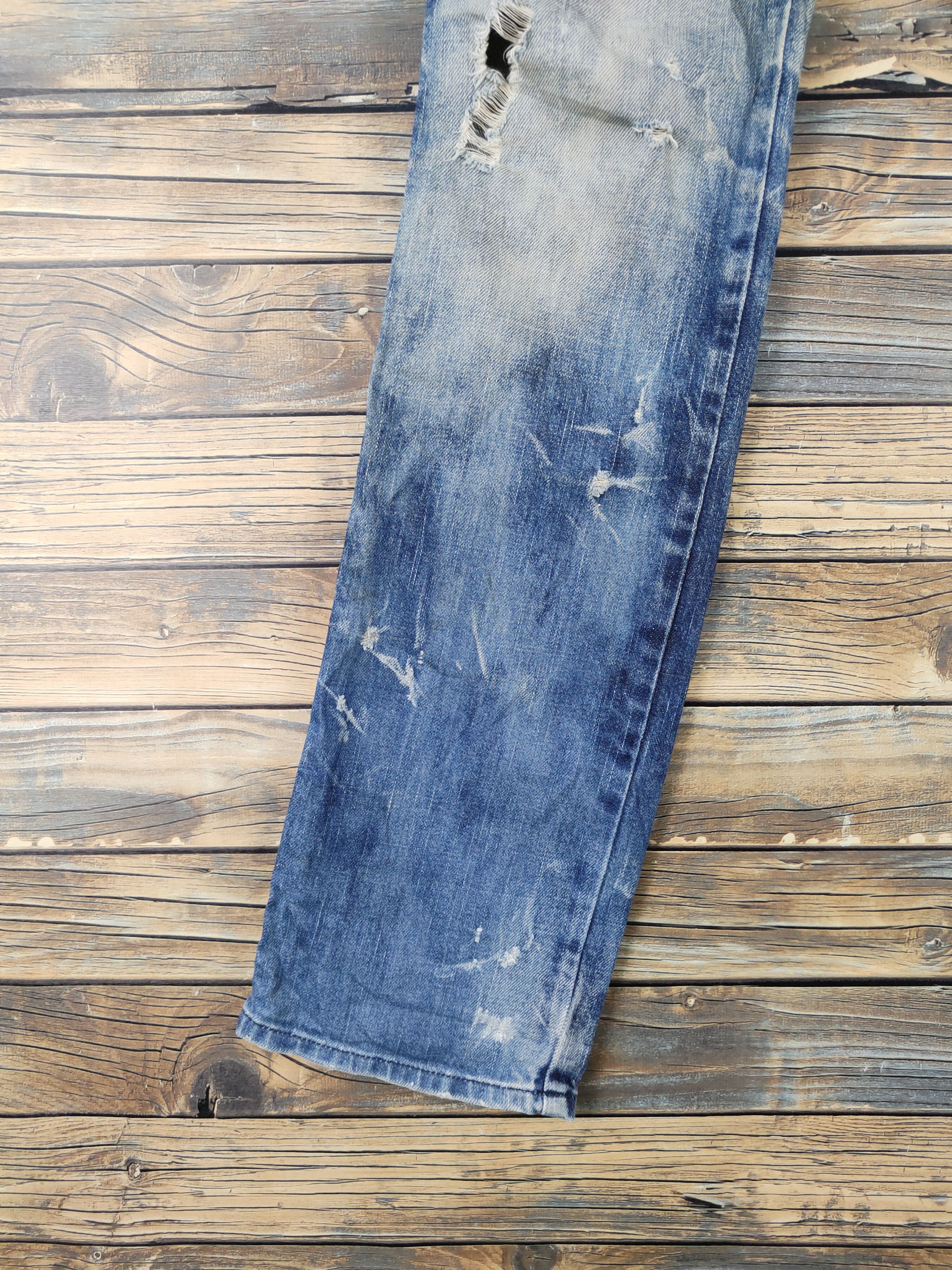 Diesel Diesel Dark Blue Faded Distressed Ripped denim Jeans #W1953 Size US 27 - 5 Thumbnail