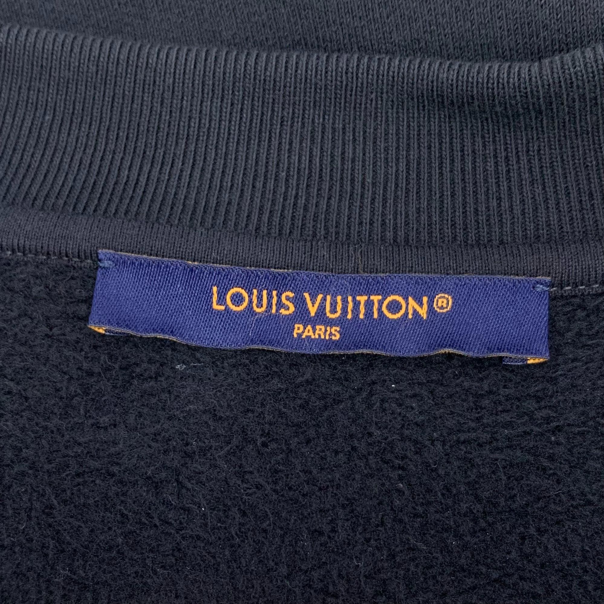 Louis Vuitton Louis Vuitton Black Gradient Logo Cotton Round-Neck Long-Sle Size US XXL / EU 58 / 5 - 2 Thumbnail