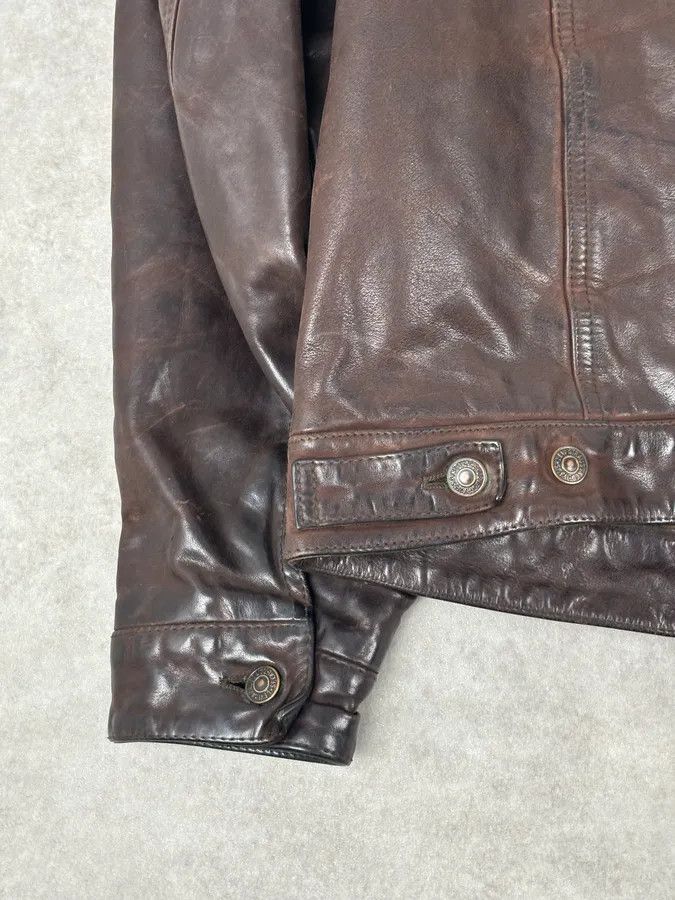 Levi's 2000s Levis Brown Leather Multi-Pocket Leather Jacket Size US L / EU 52-54 / 3 - 9 Thumbnail