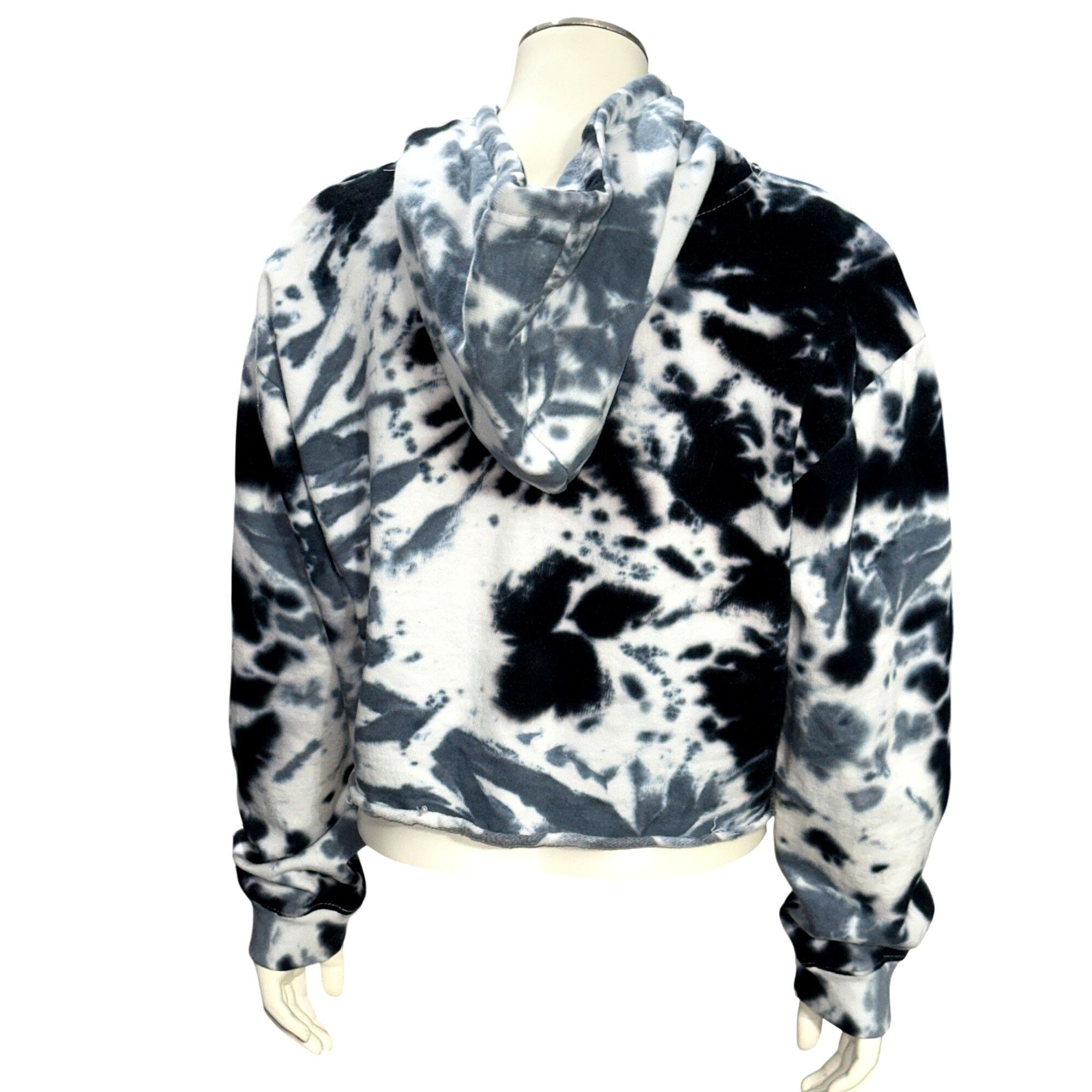 AC/DC ACDC Black White Tie Dye Cropped Hoodie Sweatshirt Graphic L Size M / US 6-8 / IT 42-44 - 5 Thumbnail