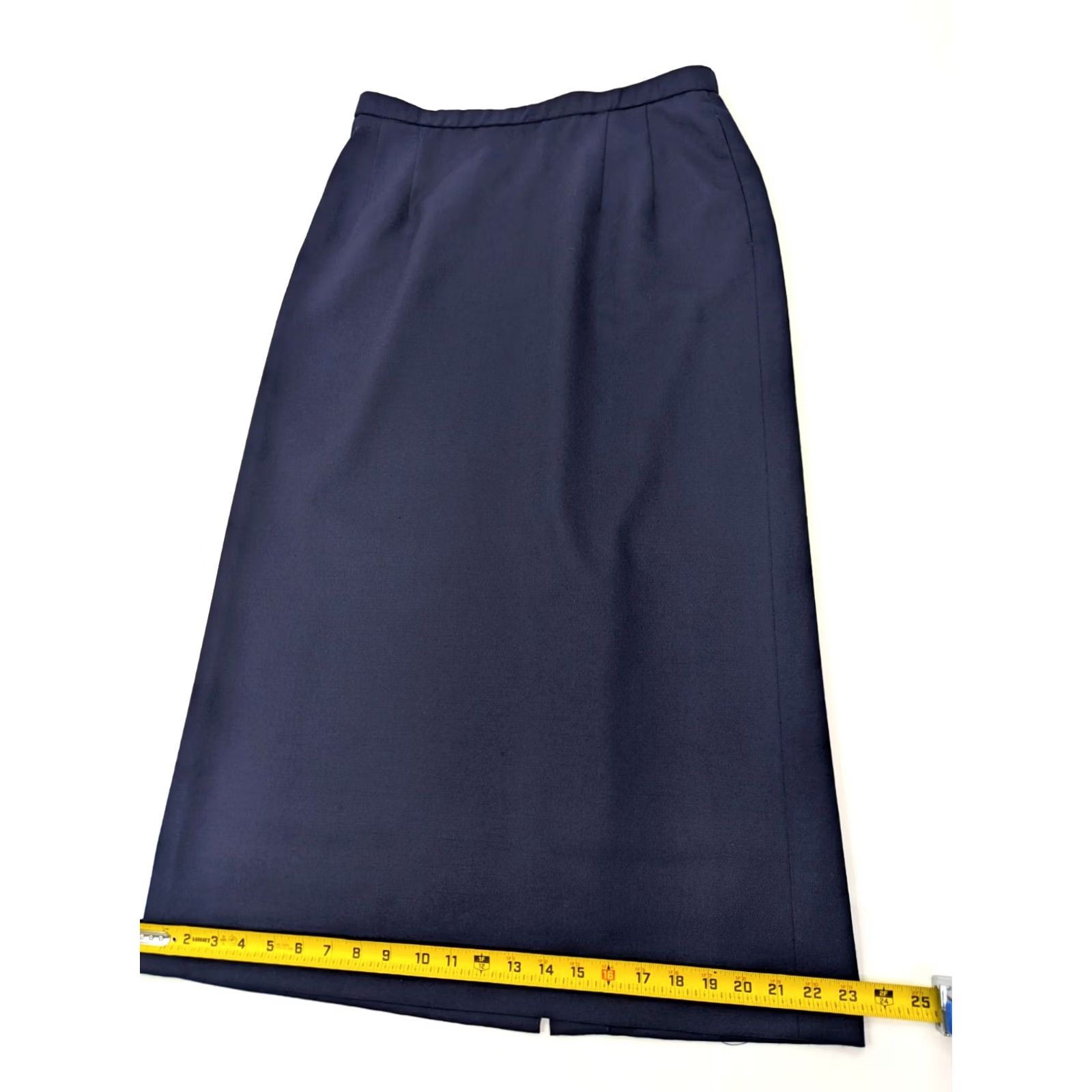 Pendleton VINTAGE Pendleton Maxi Skirt Women 14 Navy Blue Wool Lined 32x35 90s Pattern Women Size 36" / US 14 / IT 50 - 3 Thumbnail