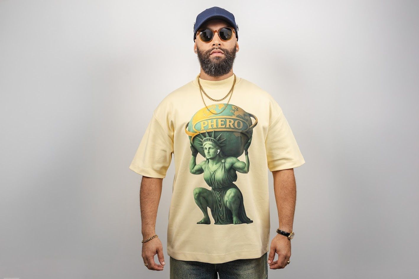 Other Graphic Oversized Tee Cream Statue Print Streetwear Boxy XL Size US XL / EU 56 / 4 - 1 Thumbnail