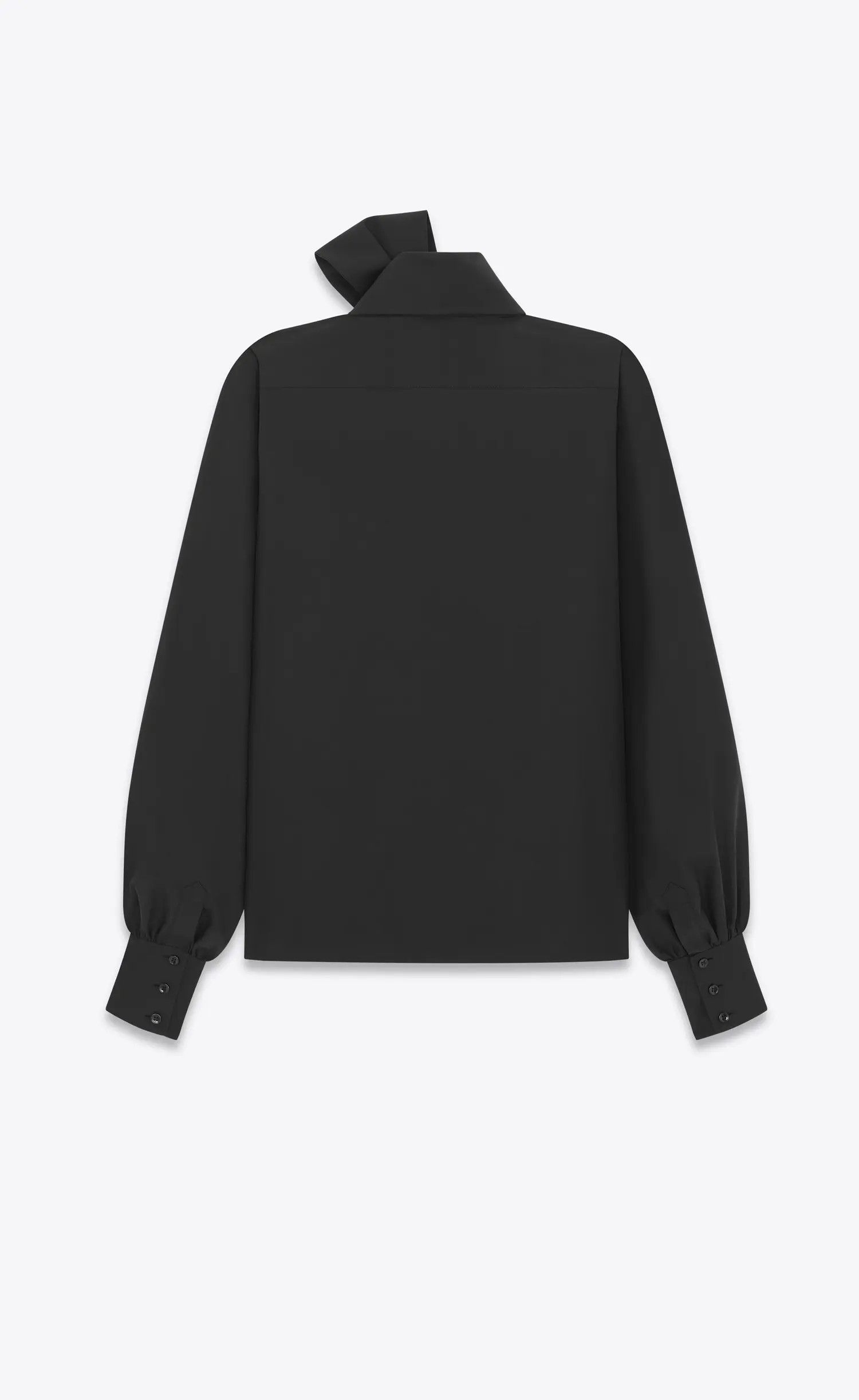 Saint Laurent Paris o1s1wg110125 761062 Lavallière-Neck Blouse Faille in Black Size US M / EU 48-50 / 2 - 3 Thumbnail