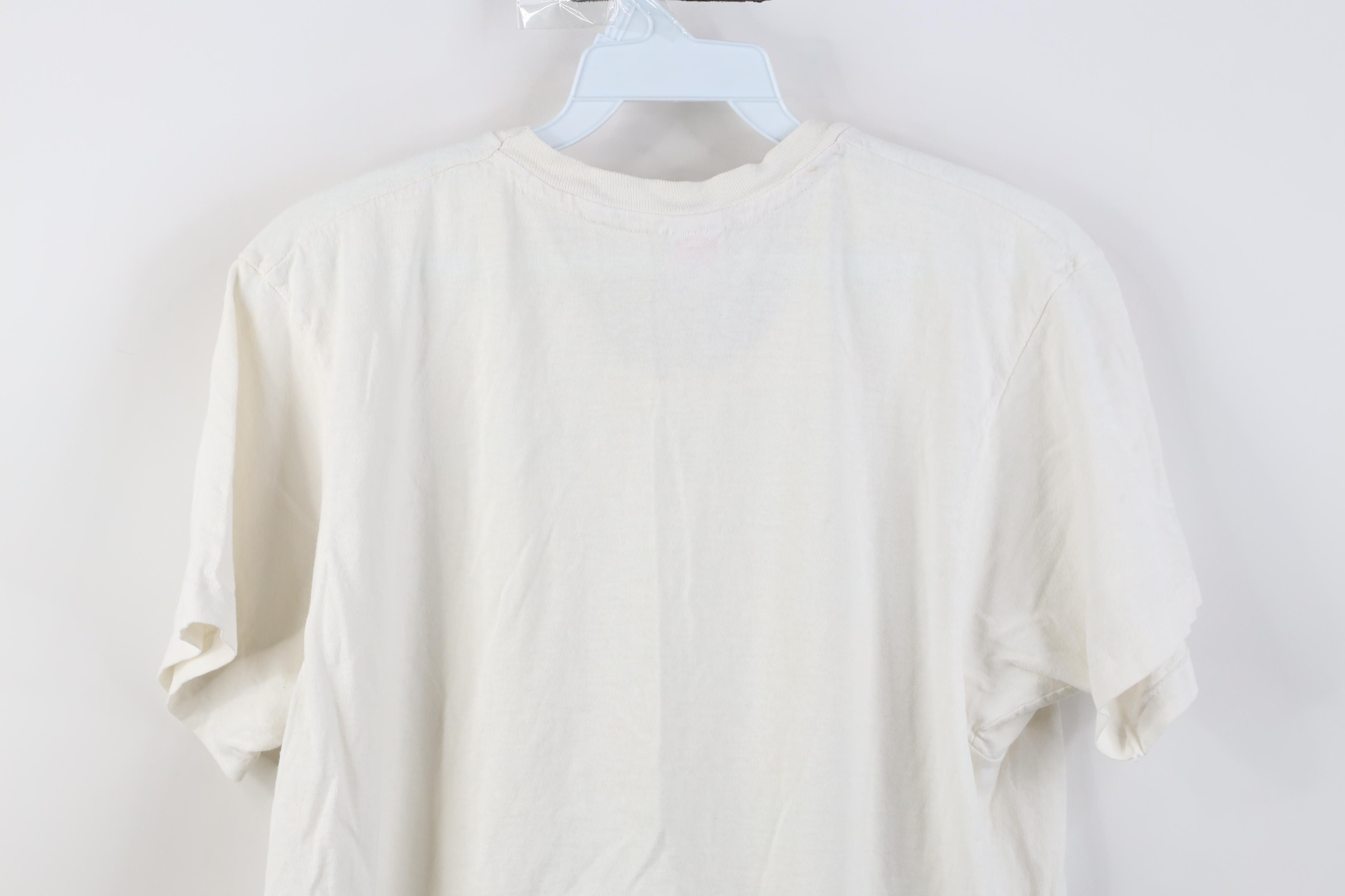 Hanes Vtg 80s 90s Hanes Blank Cotton Short Sleeve T-Shirt USA Size US L / EU 52-54 / 3 - 11 Thumbnail