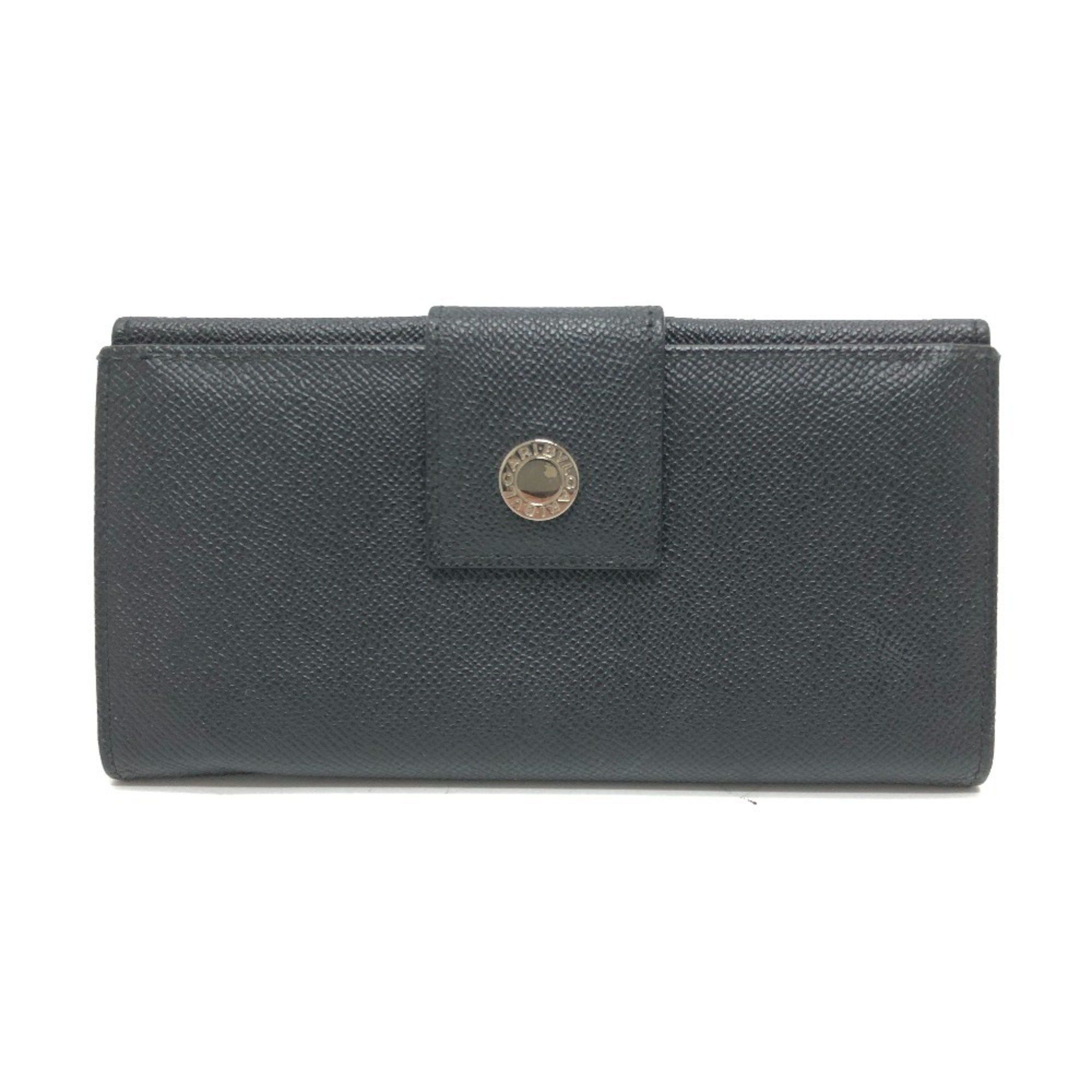 Bvlgari BVLGARI Bulgari Classico Long Wallet Double Hook Bi-fold Leather Men's Black Size ONE SIZE - 1 Thumbnail