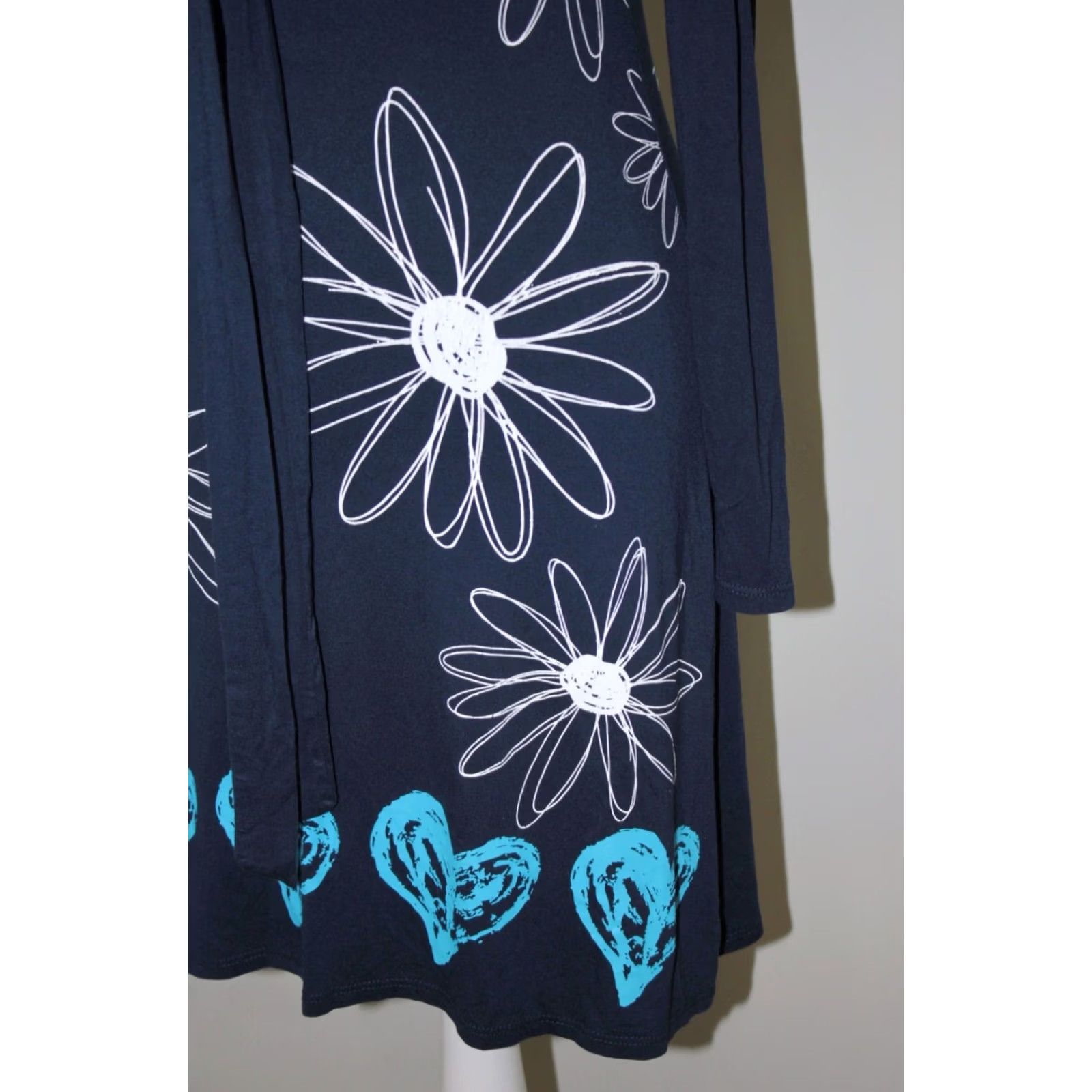 Desigual Desigual Dress Womens A-Line Knee Length S Navy Flowers Blue Color Size S / US 4 / IT 40 - 2 Thumbnail