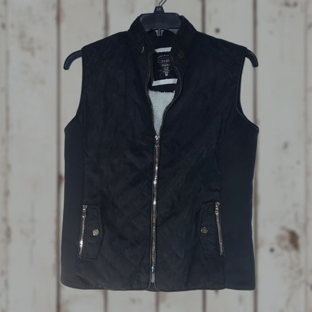 Vintage Cavalini Navy Quilted Vest Womens Size M Full Zip Softshell Casual Outdoor Size M / US 6-8 / IT 42-44 - 1 Thumbnail