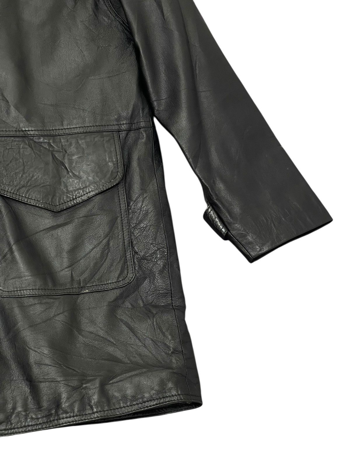 Vintage Hoodie Leather Jacket Vtg 90s Ell A Sheepskin 7🟩1 Size US L / EU 52-54 / 3 - 8 Thumbnail