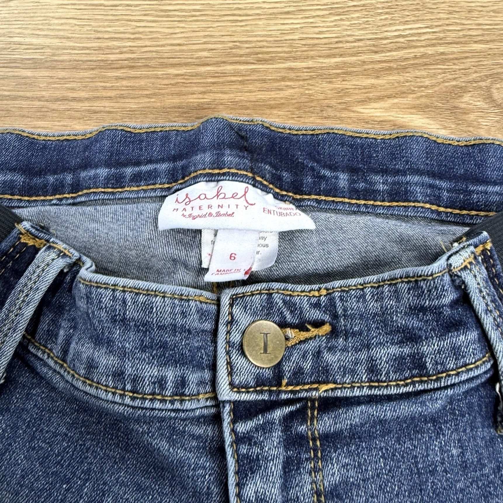 Denime Isabel Maternity Jeans Skinny Denim Distressed Raw Blue 28" Inseam Size 6 Womens Jegging Size 28" / US 6 / IT 42 - 2 Thumbnail
