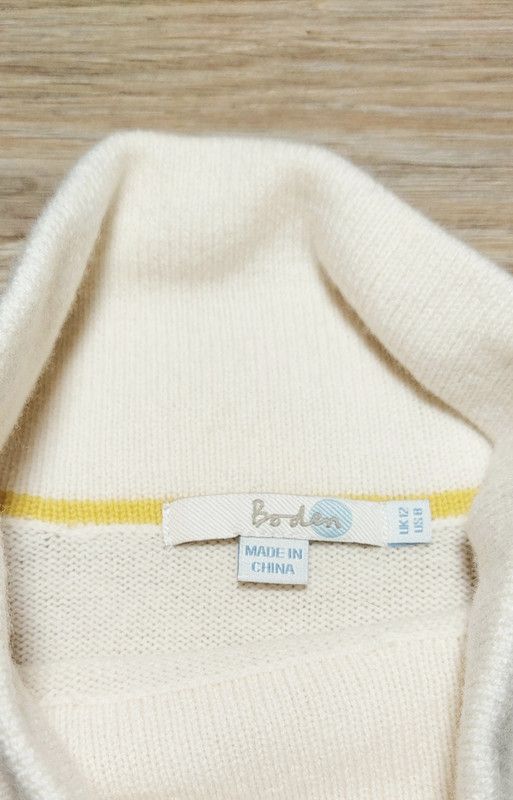 Boden 100% wool sweater jumper ecru vintage comfortable unique Size S / US 4 / IT 40 - 3 Thumbnail