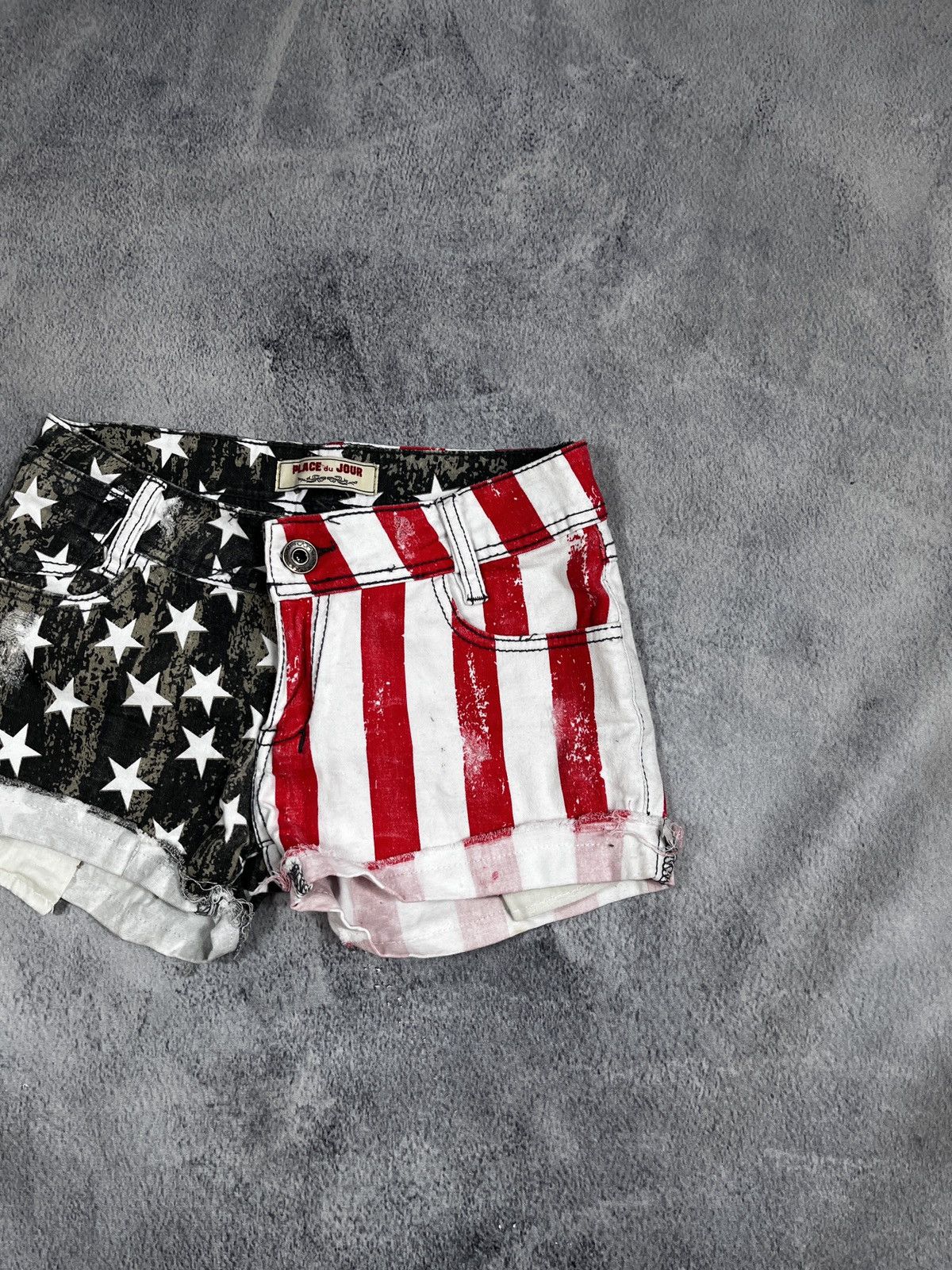 Other Vintage Y2K 00s denim flag short streetwear jorts Size 27" / US 4 / IT 40 - 3 Thumbnail