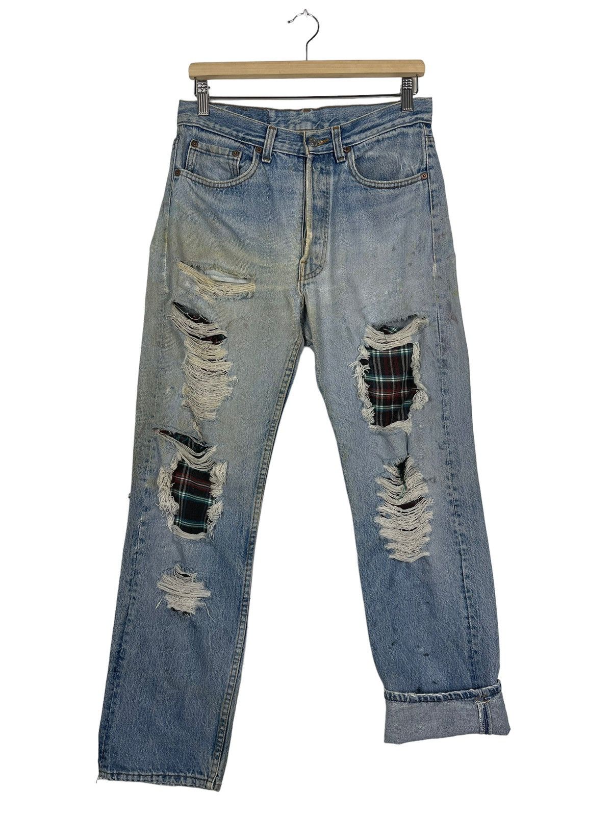 Levi's Levis Kurt Cobain Grunge Ripped Jean Button Fly Size US 30 / EU 46 - 7 Thumbnail