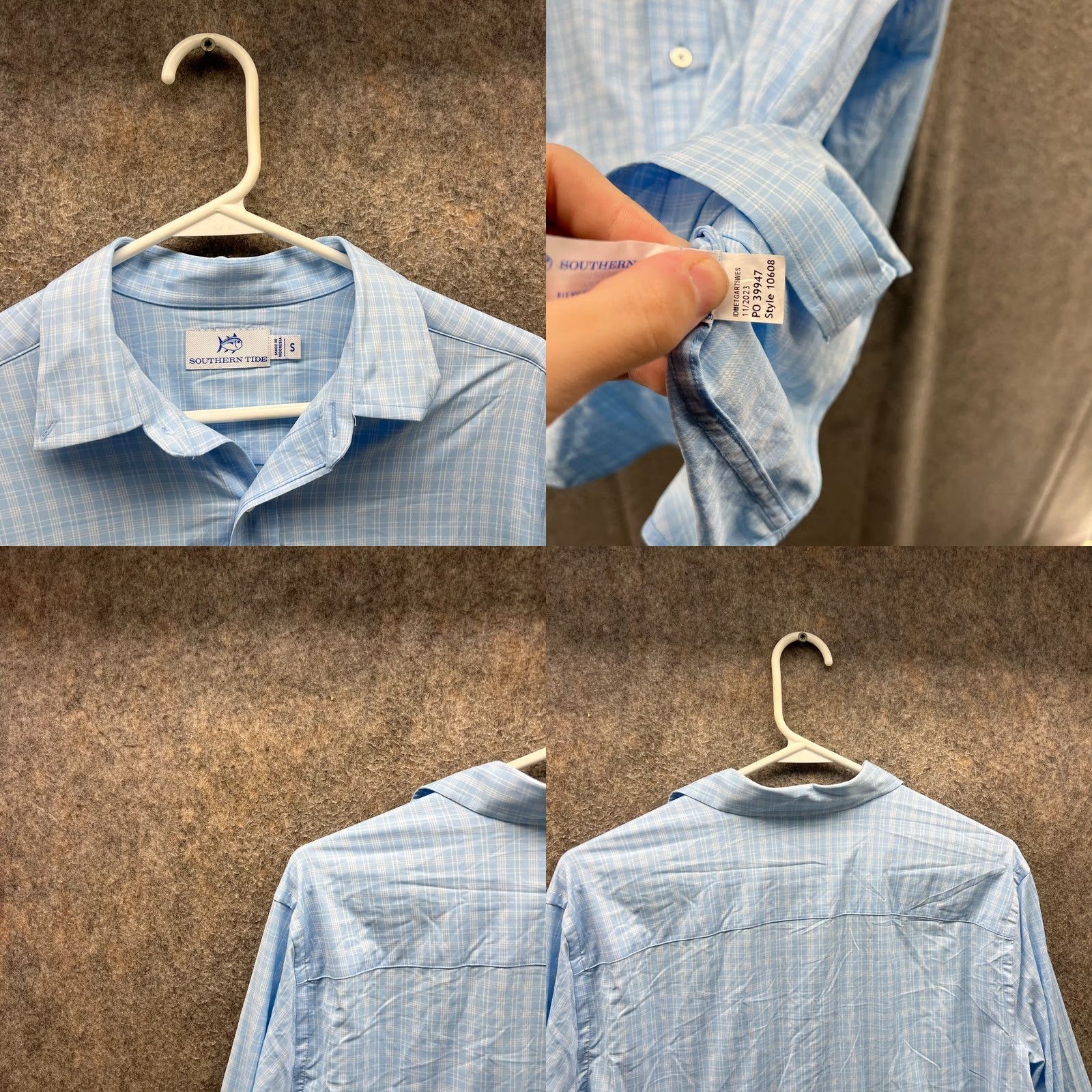 Southern Tide Southern Tide Shirt Mens Small Blue Button-Down Classic Stretch Plaid Knit Check Shirt Size US S / EU 44-46 / 1 - 8 Thumbnail