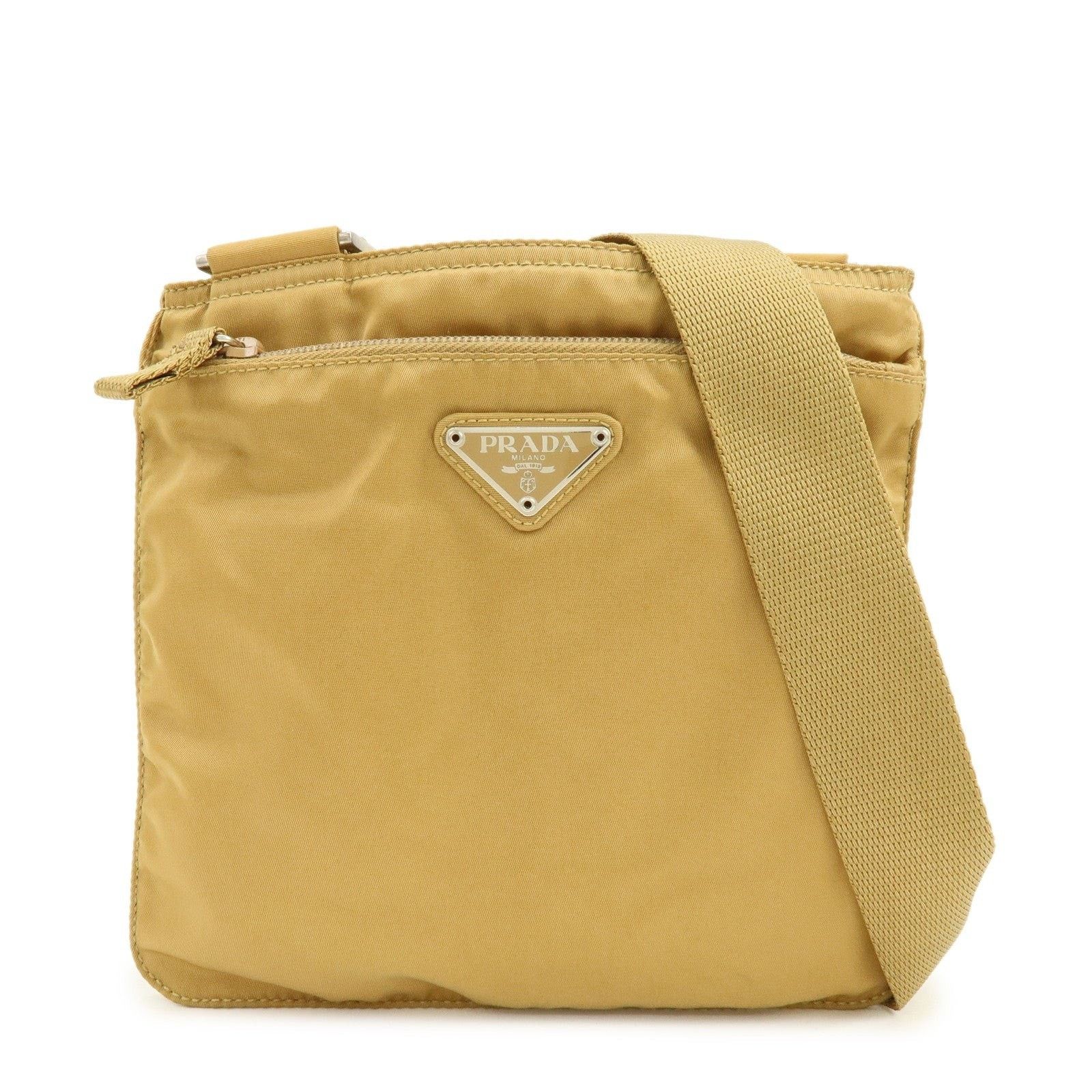 Prada Prada Triangle Logo Nylon Crossbody Bag Tan Size ONE SIZE - 1 Thumbnail