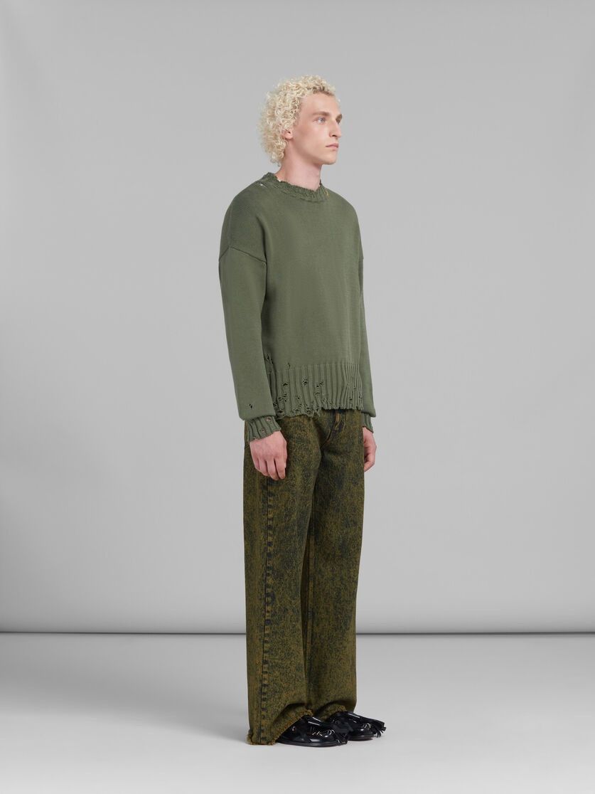 Marni oc11z0525 Marble Dyed Denim Flared Jeans in Green Size US 34 / EU 50 - 2 Thumbnail