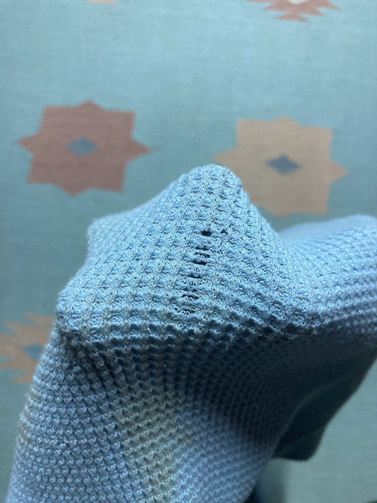 Vintage 70s waffle knit thermal shirt JCPenney light blue women’s L Size L / US 10 / IT 46 - 5 Thumbnail