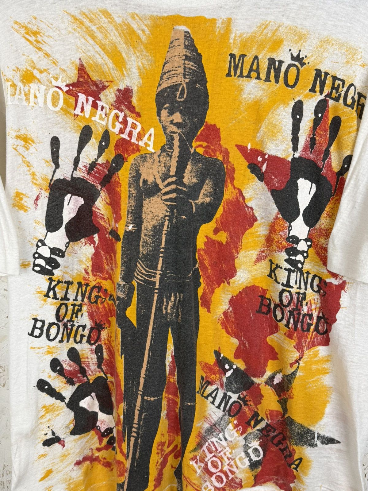 Band Tees 90s Mano Negra King Of Bongo 1991 French Rock Band T-Shirt Size US XL / EU 56 / 4 - 2 Thumbnail