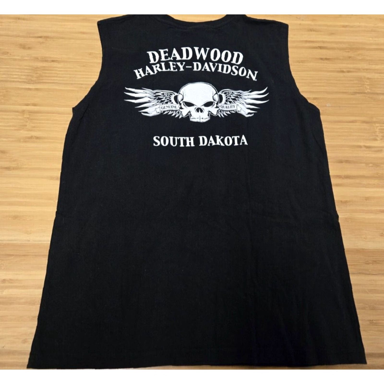 Harley Davidson Harley-Davidson 75th Anniversary 2015 Motorcycle Black Hills Rally Graphic Tee Sleeveless Crew Neck Large Black Unisex Adults Mens Womens Size US L / EU 52-54 / 3 - 4 Thumbnail