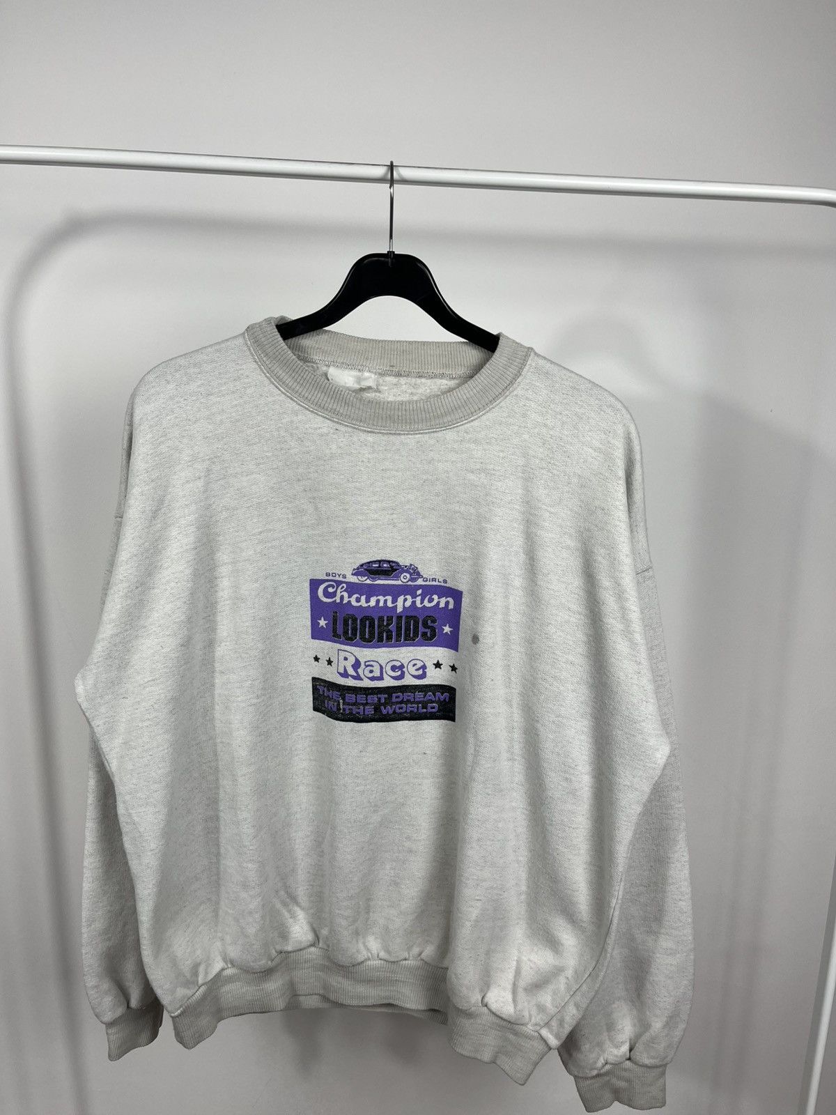 Other Vintage Grey Graphic Sweatshirt Champion Lookids Race Prints Size US XL / EU 56 / 4 - 2 Thumbnail