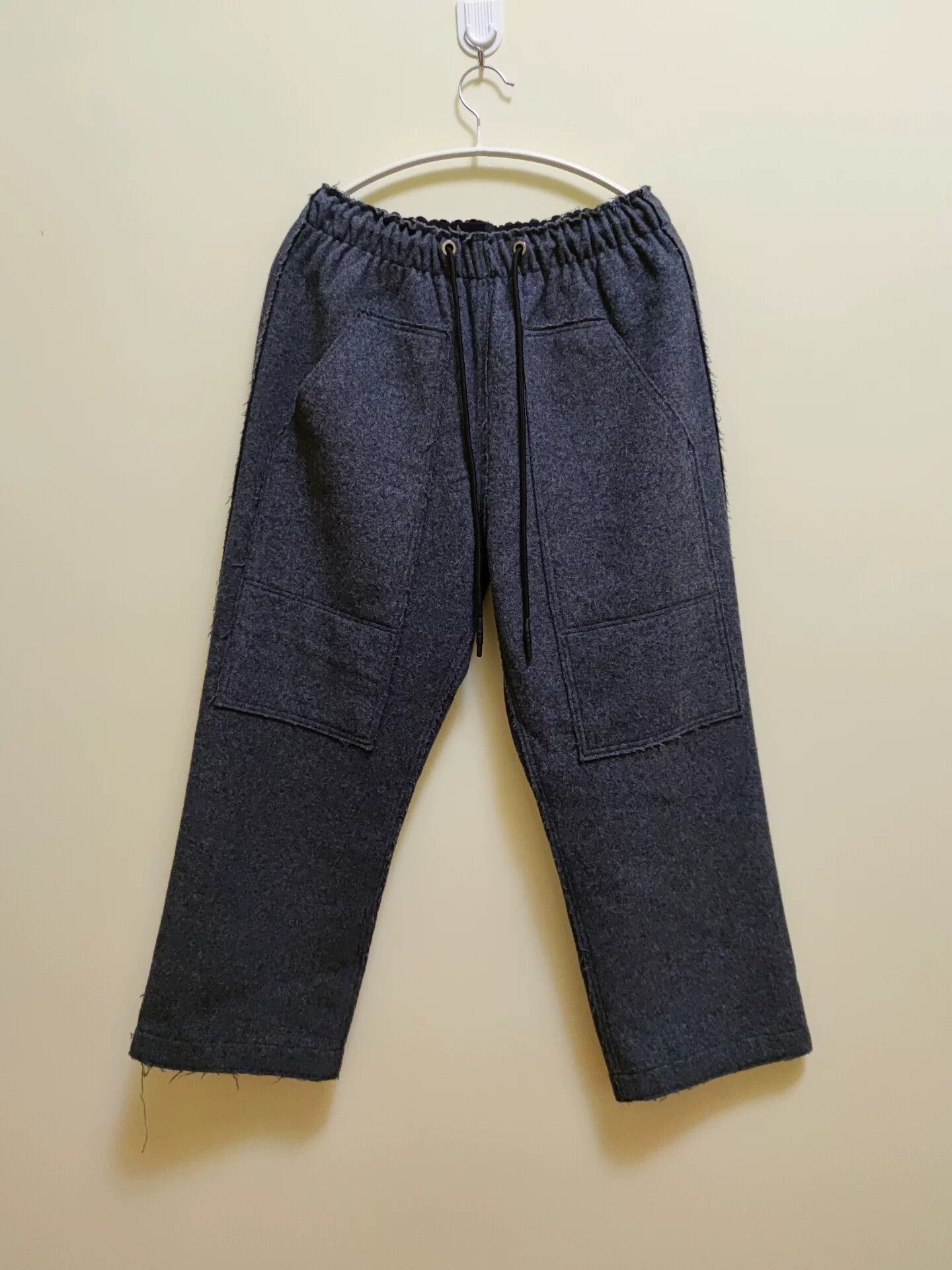 Helmut Lang Helmut Lang Gray Wool Wide Leg Pants Size 36" / US 14 / IT 50 - 1 Thumbnail
