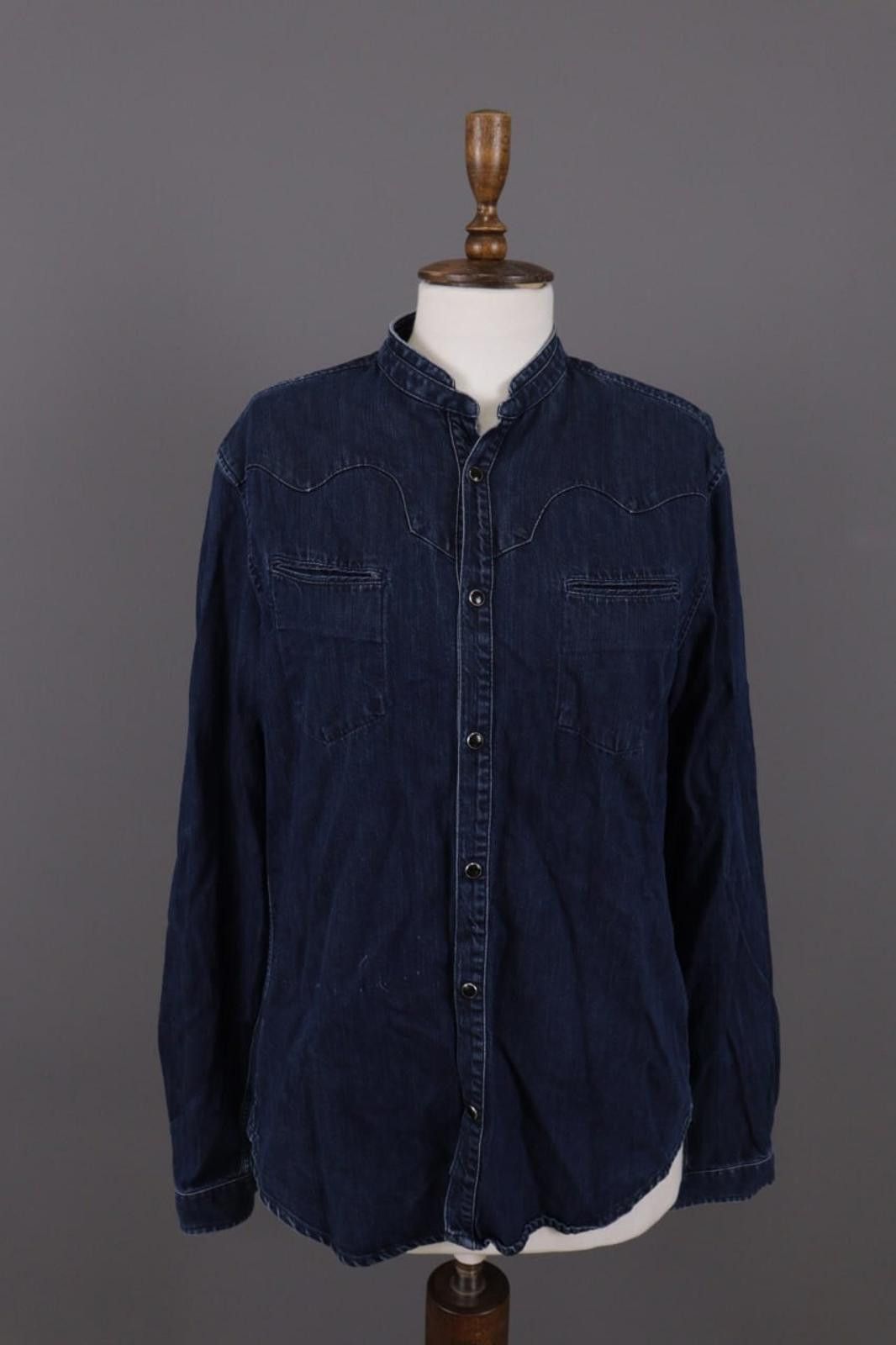 The Kooples The Kooples Sport Fitted Blue Denim Snap Shirt Size L Size L / US 10 / IT 46 - 1 Thumbnail