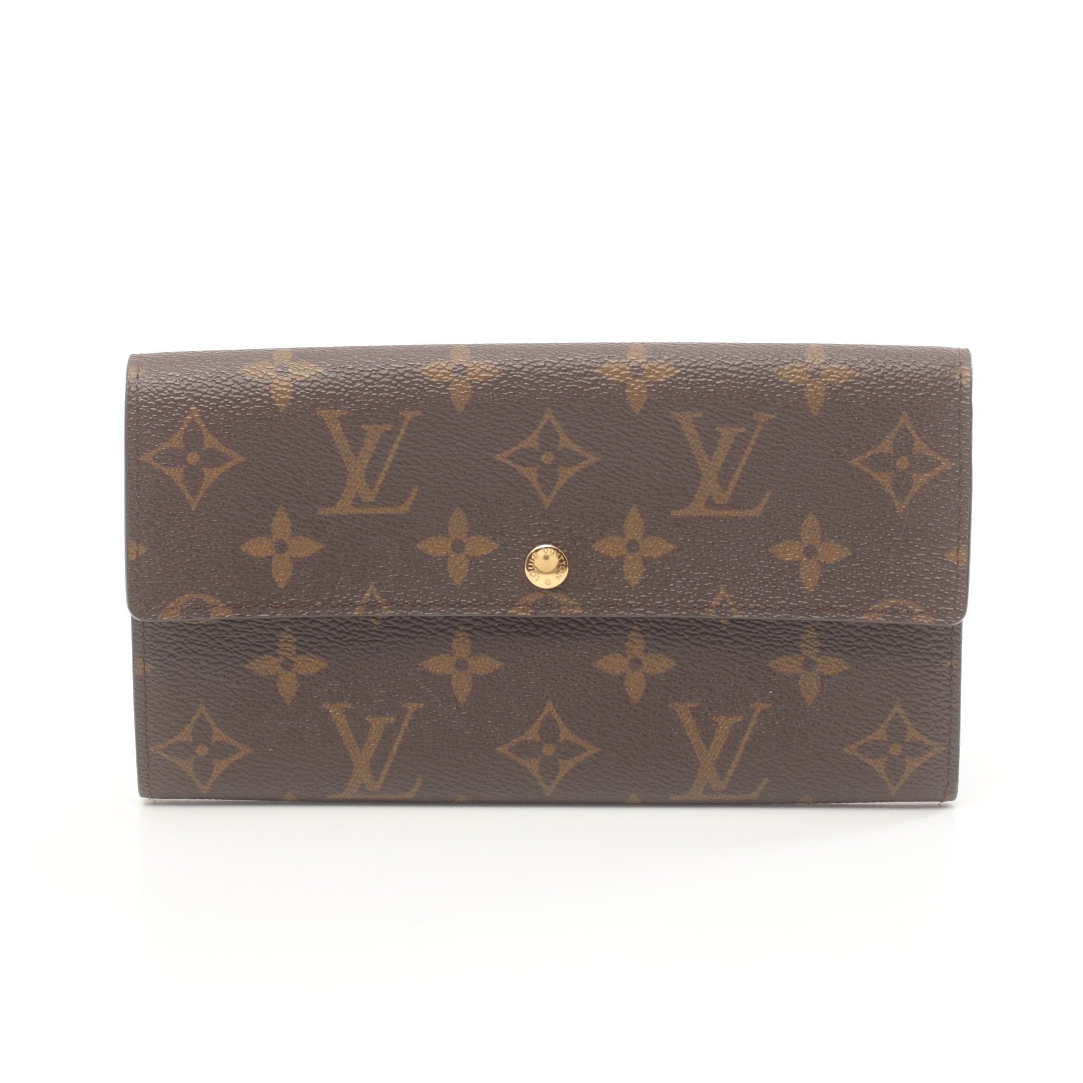 Louis Vuitton Louis Vuitton Pochette Porte-Monnaie Credit Monogram Bi-Fold Long Wallet Leather Brown Size ONE SIZE - 1 Thumbnail