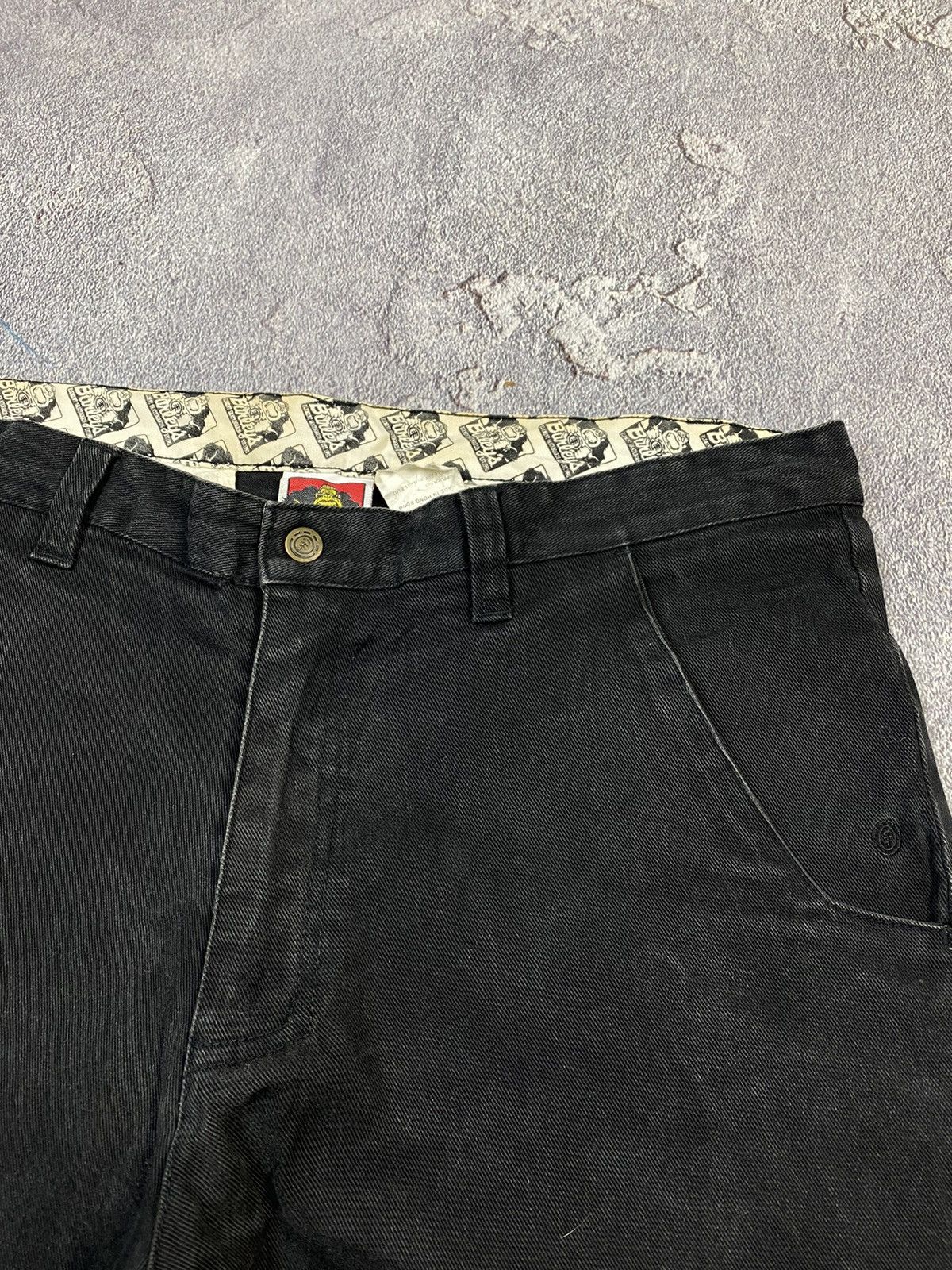 Element VTG Element X Burleys Loose Fit Baggy Washed Black Shorts Size US 34 / EU 50 - 6 Thumbnail