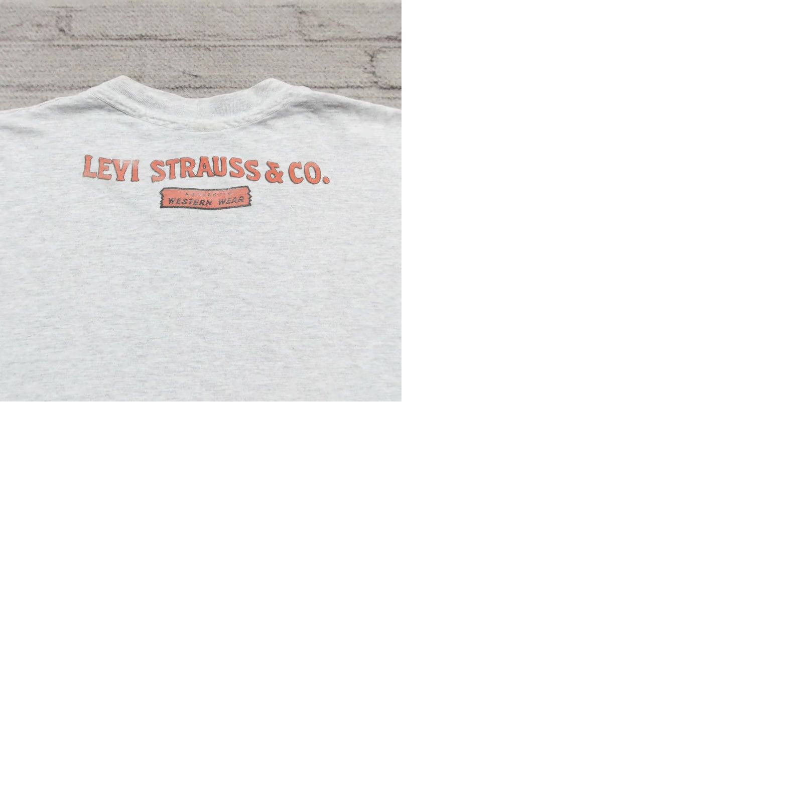 Levi's VINTAGE Levi's Western Shirt Mens Large Heather Grey 90s Big E Advertising Size US L / EU 52-54 / 3 - 9 Thumbnail
