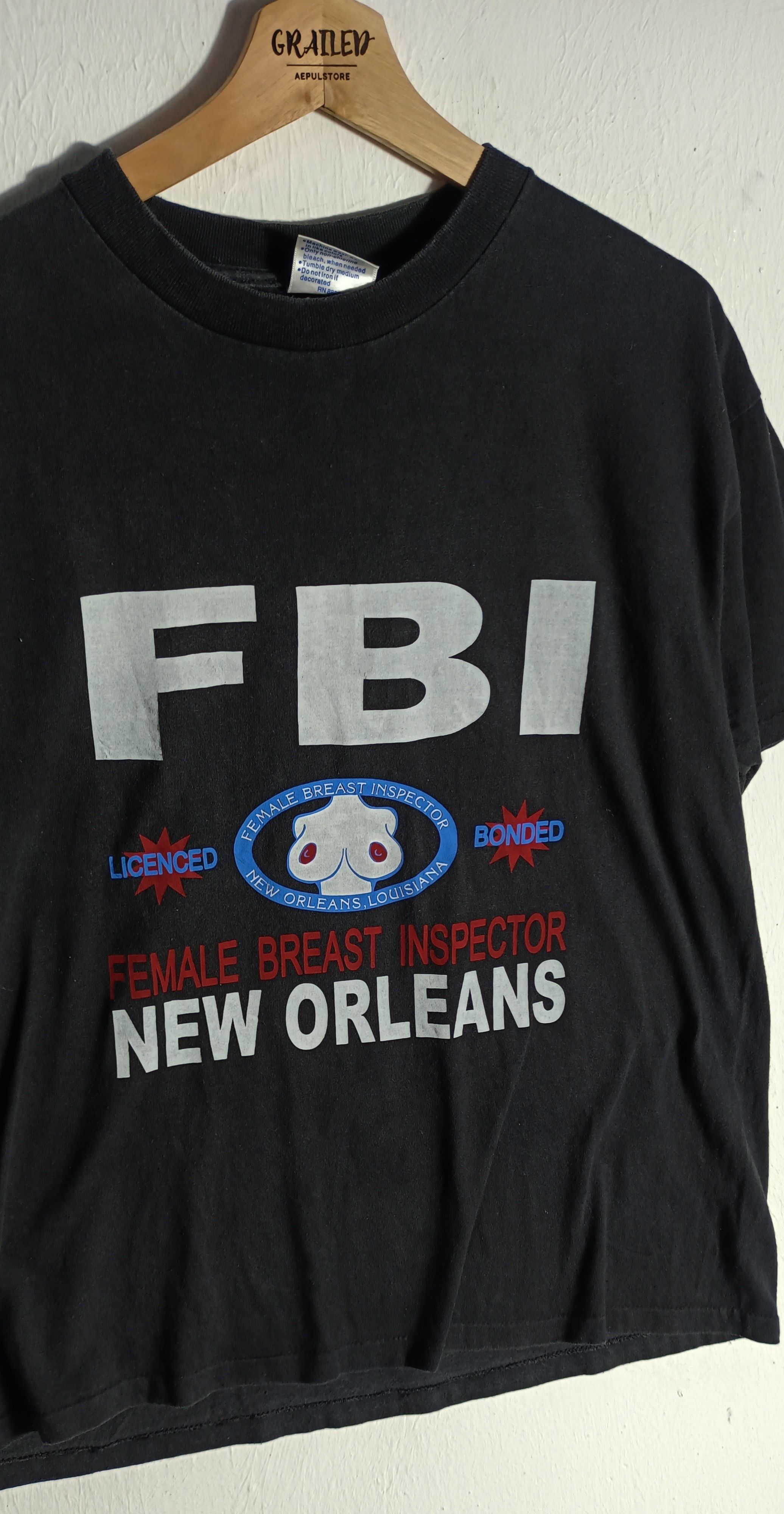 Vintage Vintage💥FBI Fmale Breast Inspector New Orleans Size US L / EU 52-54 / 3 - 3 Thumbnail