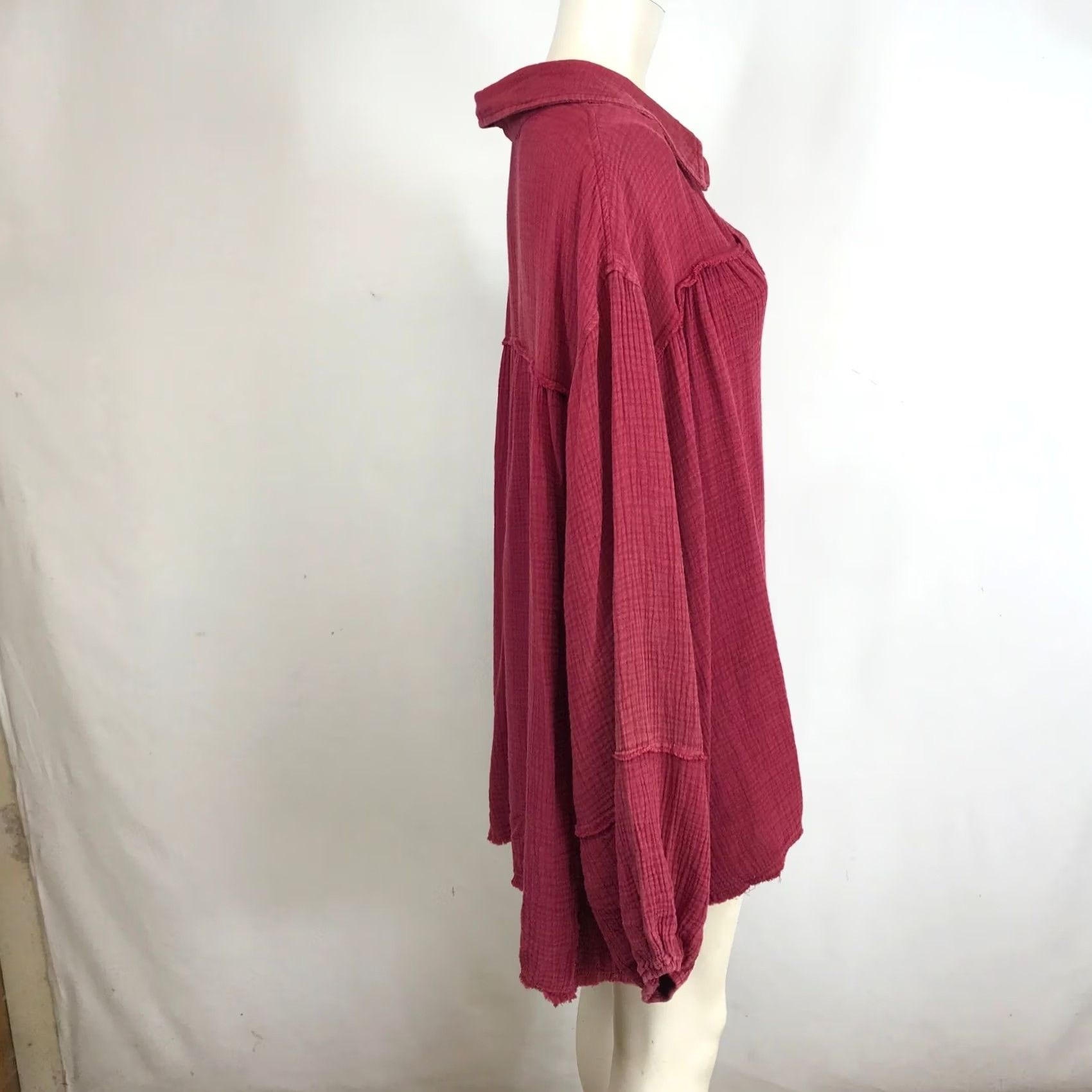 Vintage VINTAGE ANDRÉE BY UNIT Gauze V-Neck Collared Oversized Tunic Shirt 3X Size XXL / US 16-18 / IT 52-54 - 4 Thumbnail