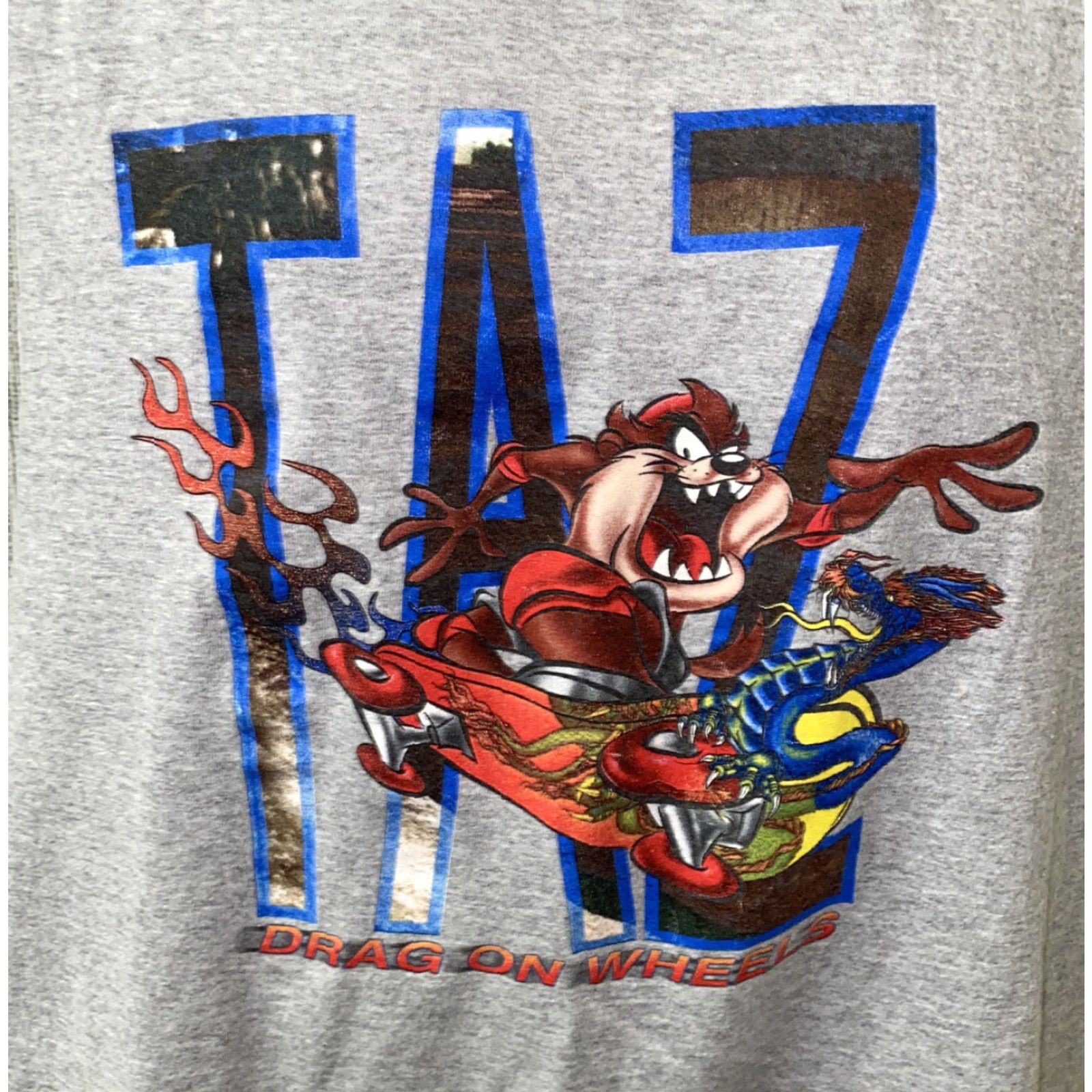 Vintage VINTAGE Looney Tunes Drag On Wheels Sleeveless Shirt XL Gray Mens Size US XL / EU 56 / 4 - 2 Thumbnail