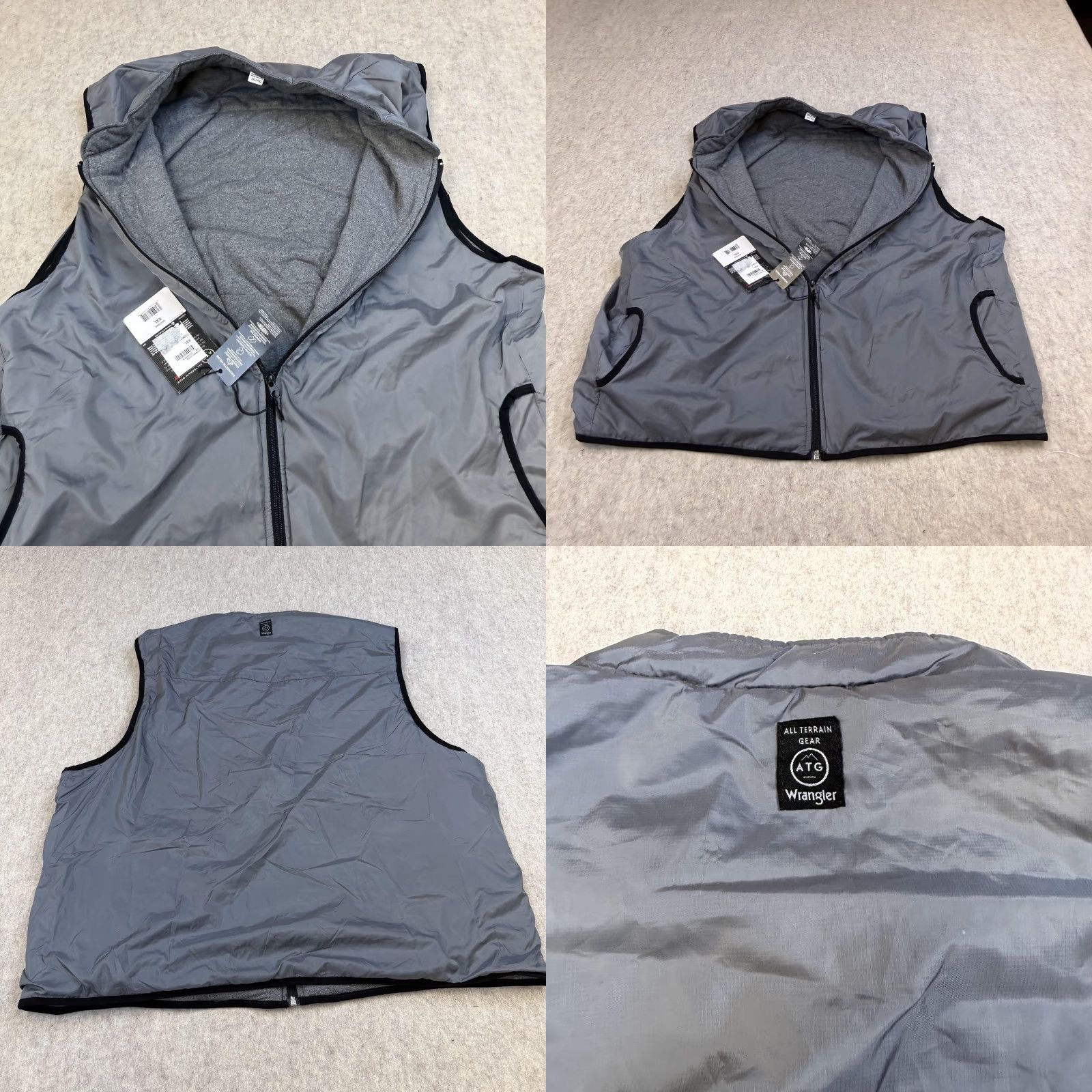 Wrangler Wrangler Vest Mens 2XL Gray Reversible Sorona Zip Insulated All Terrain Gear (ATG) Nylon Quilted Hiking Casual Vintage: No Size US XXL / EU 58 / 5 - 8 Thumbnail